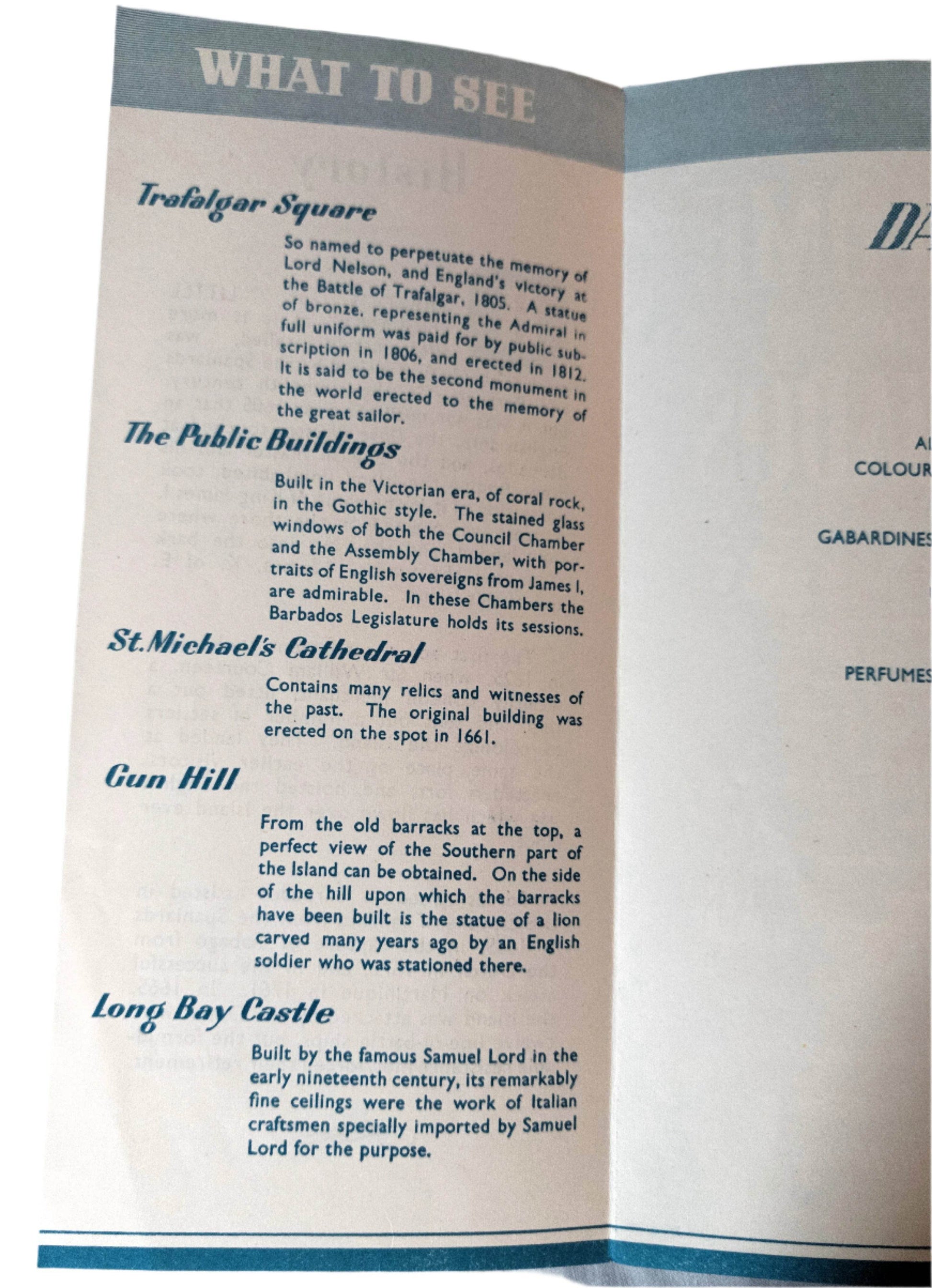 Welcome To Barbados Land Of The Flying Fish Da Costa Brochure 1950's - TulipStuff