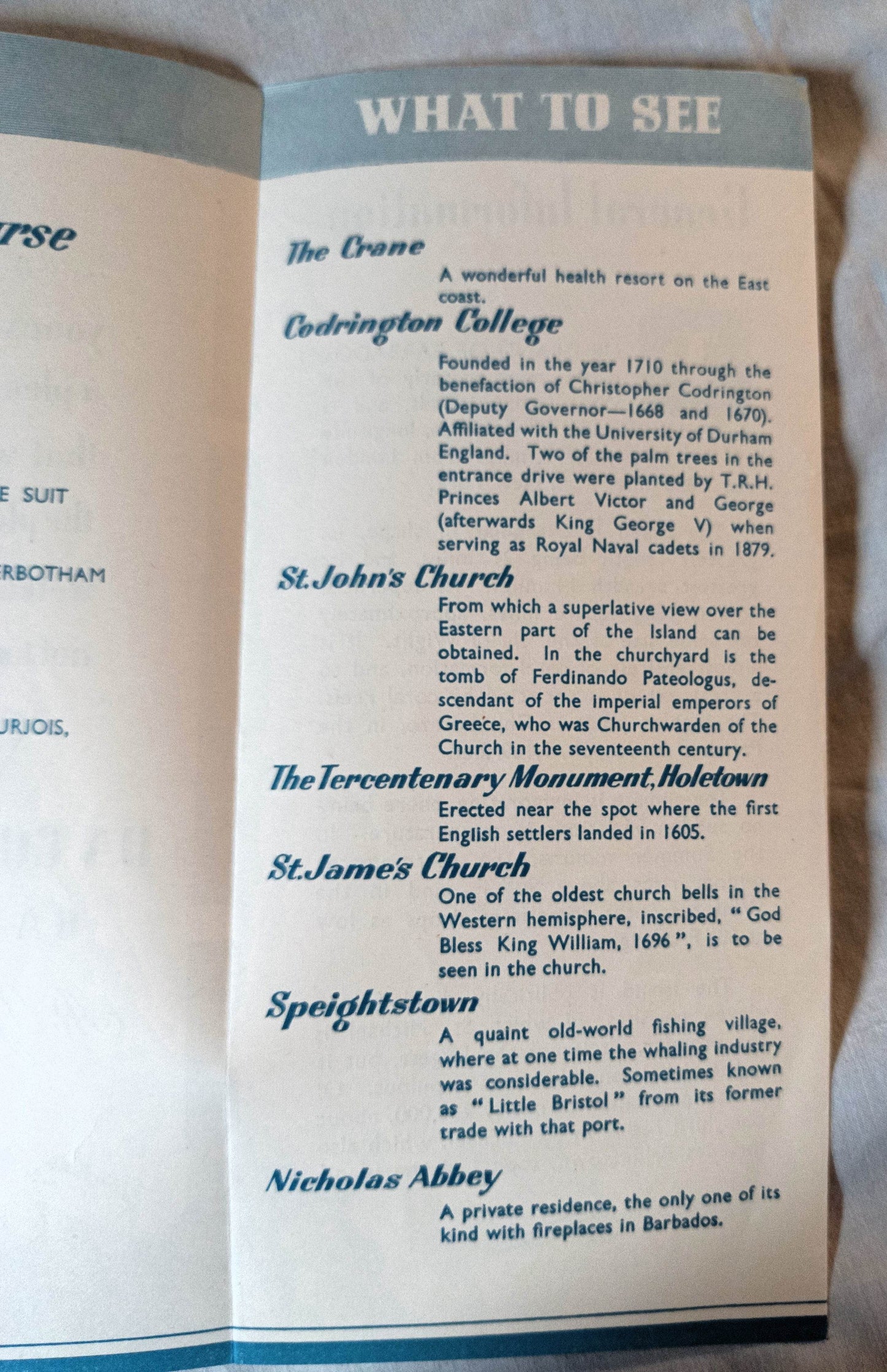 Welcome To Barbados Land Of The Flying Fish Da Costa Brochure 1950's - TulipStuff