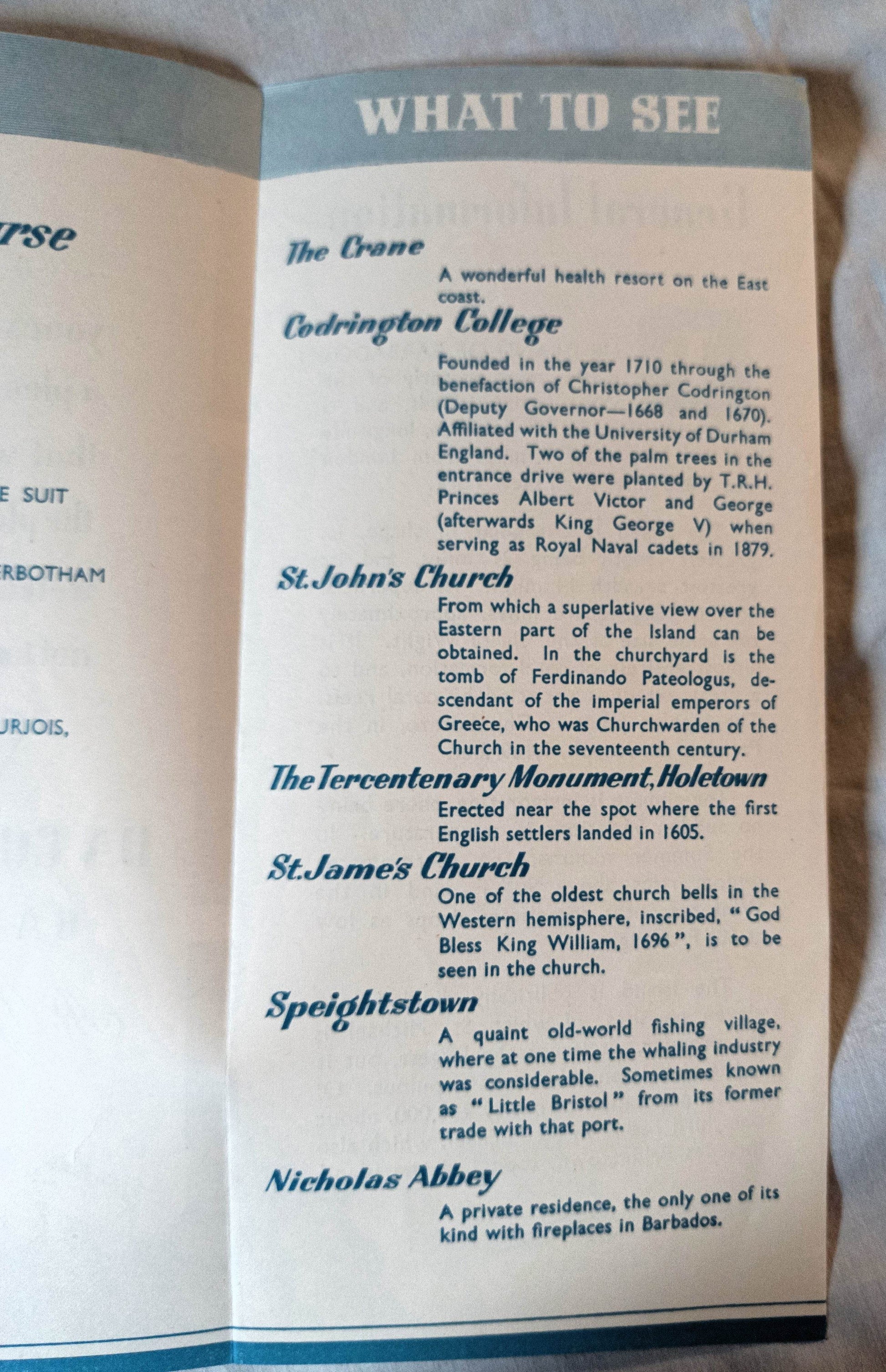 Welcome To Barbados Land Of The Flying Fish Da Costa Brochure 1950's - TulipStuff