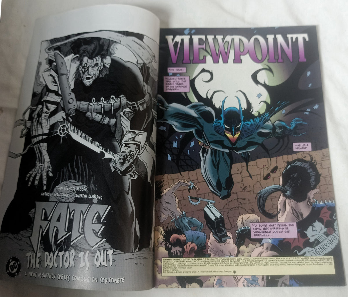 Batman Legends Of The Dark Knight #0 Viewpoint October 1994 DC Comics - TulipStuff