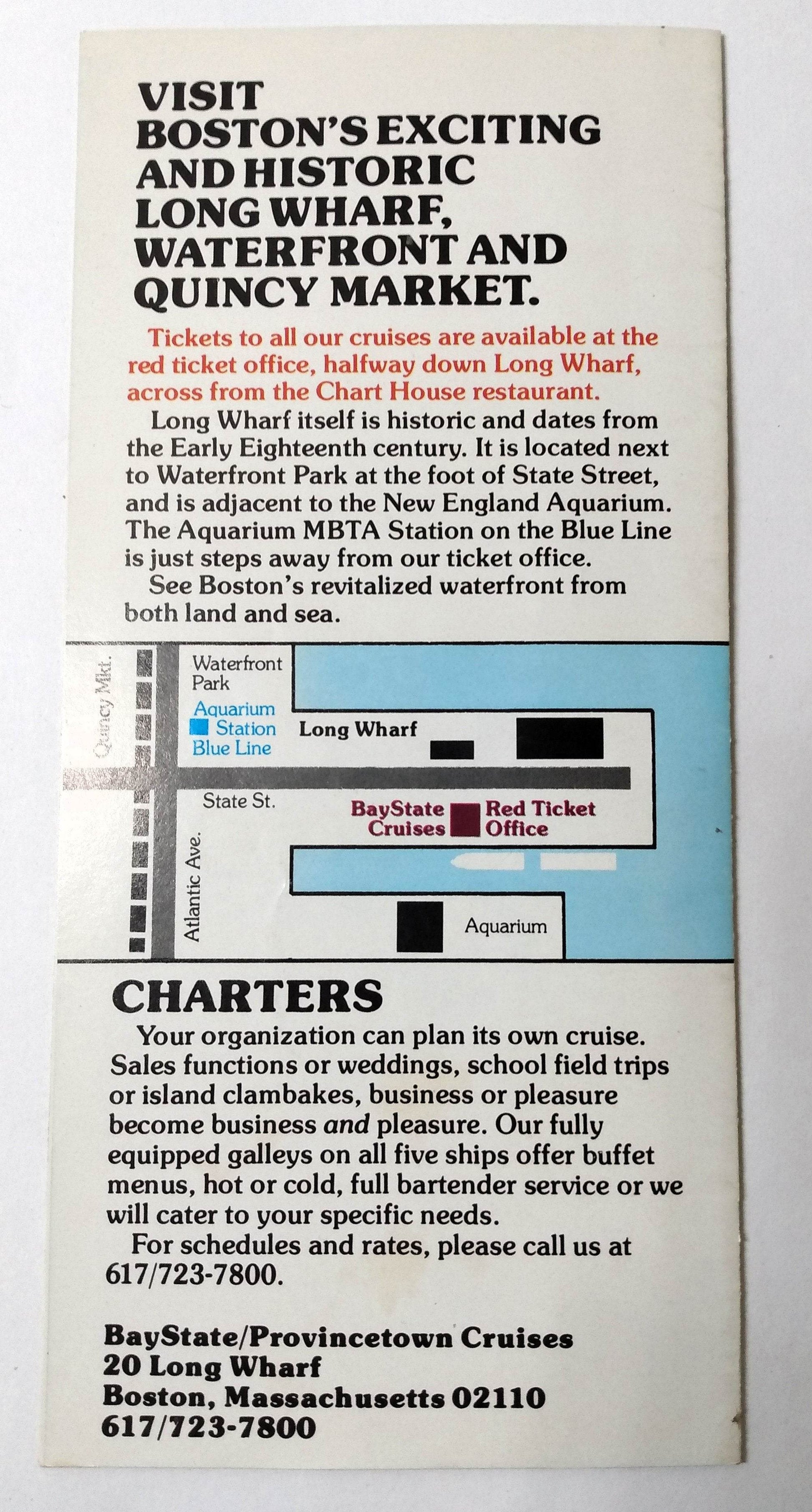 Bay State Spray & Provincetown Steamship Co. 1980 Schedule Brochure - TulipStuff