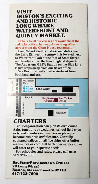 Bay State Spray & Provincetown Steamship Co. 1980 Schedule Brochure - TulipStuff