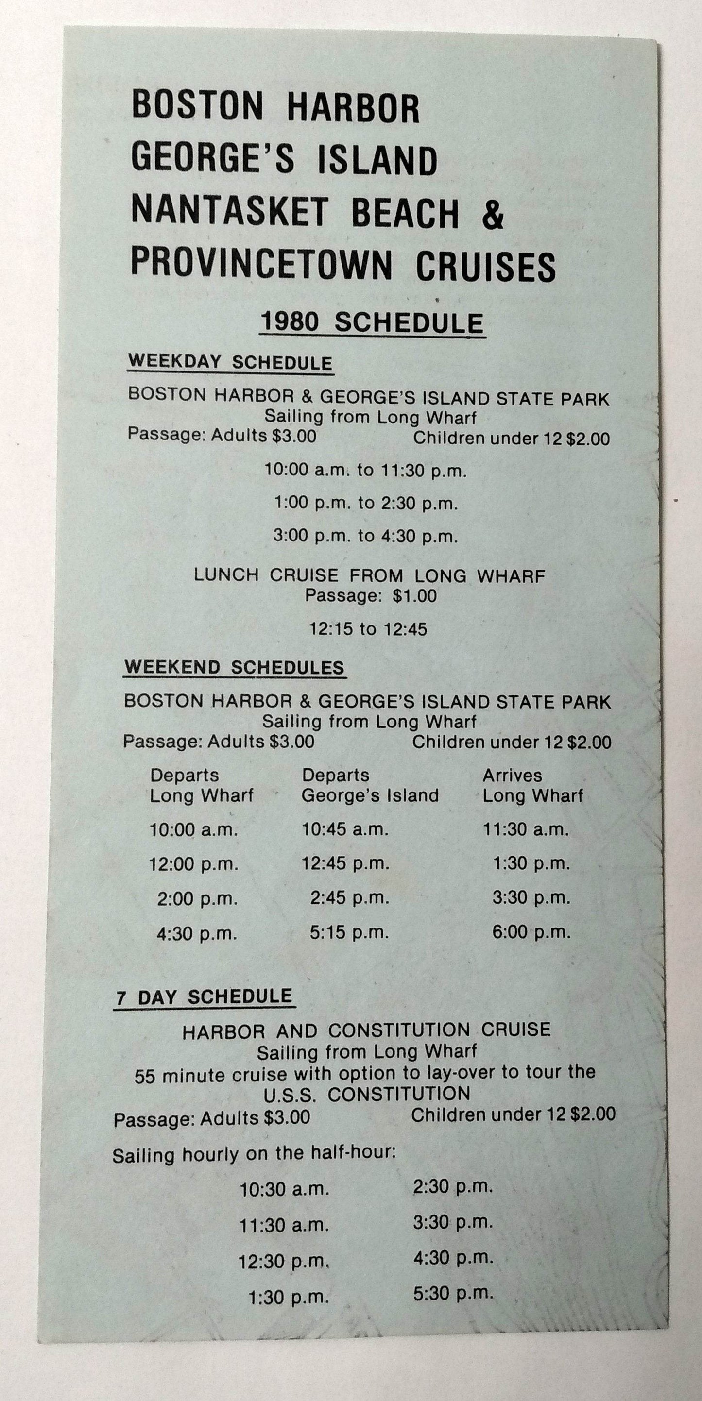 Bay State Spray & Provincetown Steamship Co. 1980 Schedule Brochure - TulipStuff