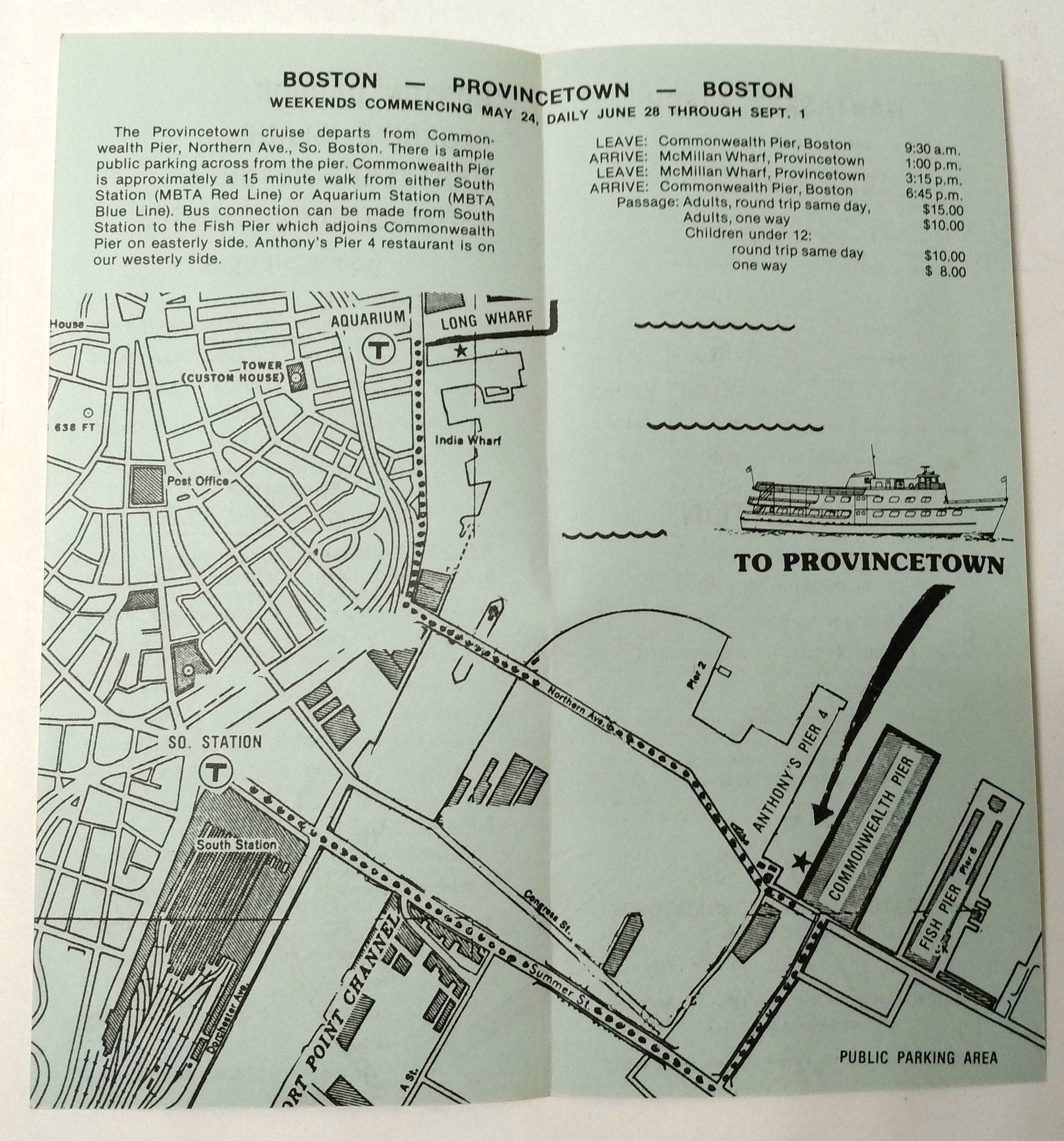 Bay State Spray & Provincetown Steamship Co. 1980 Schedule Brochure - TulipStuff