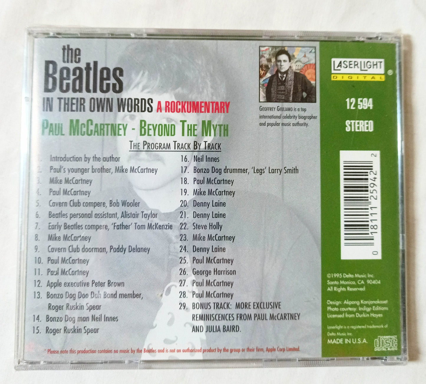 The Beatles In Their Own Words: A Rockumentary Paul McCartney CD 1995 - TulipStuff