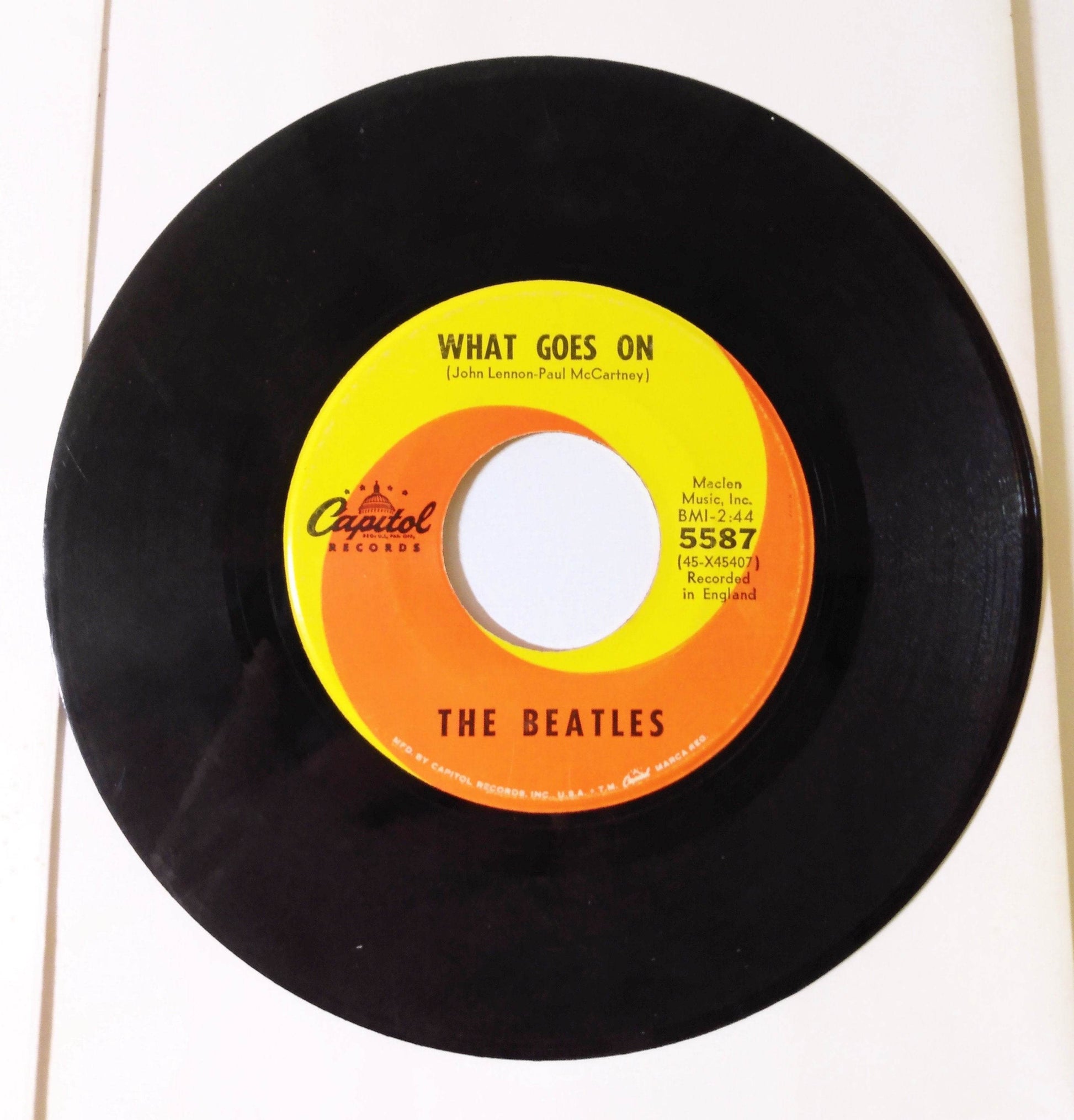 The Beatles Nowhere Man b/w What Goes On 7" Vinyl Capitol 1966 - TulipStuff