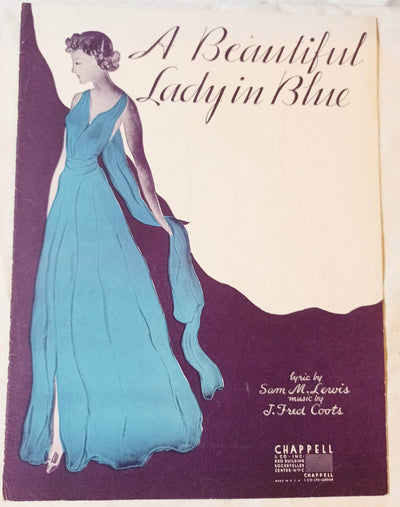 A Beautiful Lady In Blue Sam M Lewis J Fred Coots Sheet Music 1935 - TulipStuff