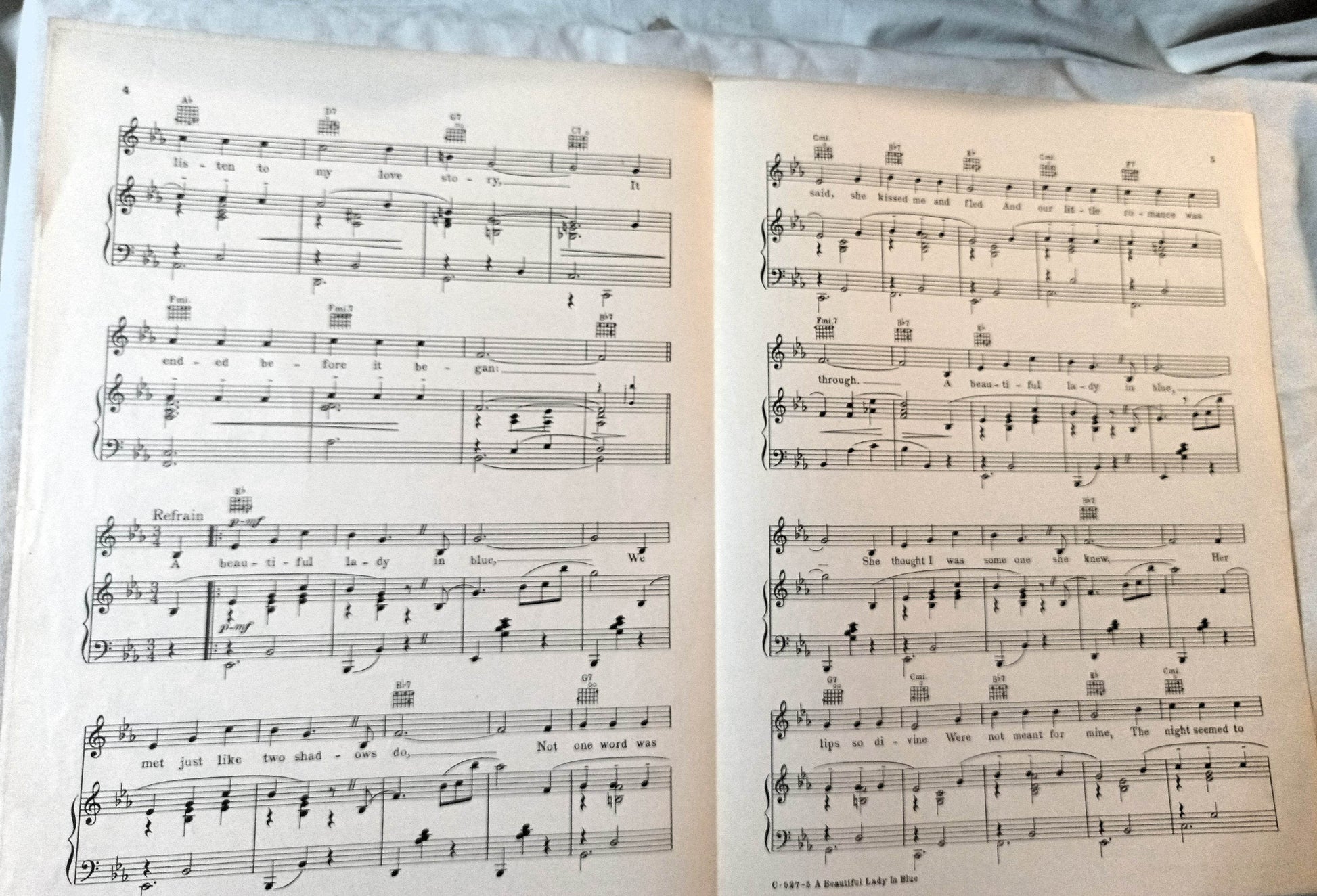 A Beautiful Lady In Blue Sam M Lewis J Fred Coots Sheet Music 1935 - TulipStuff