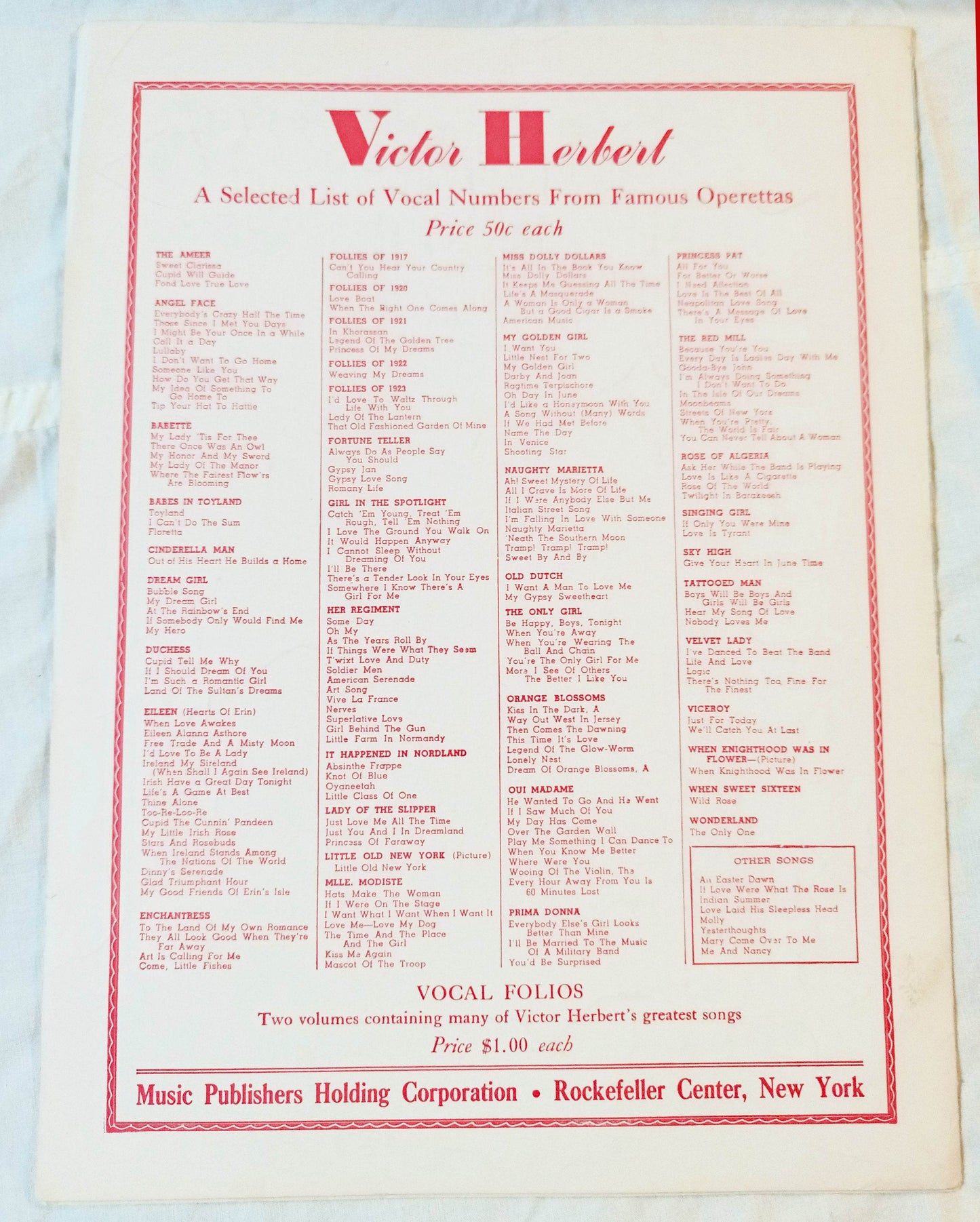 Because You're You The Red Mill Victor Herbert Sheet Music 1945 - TulipStuff