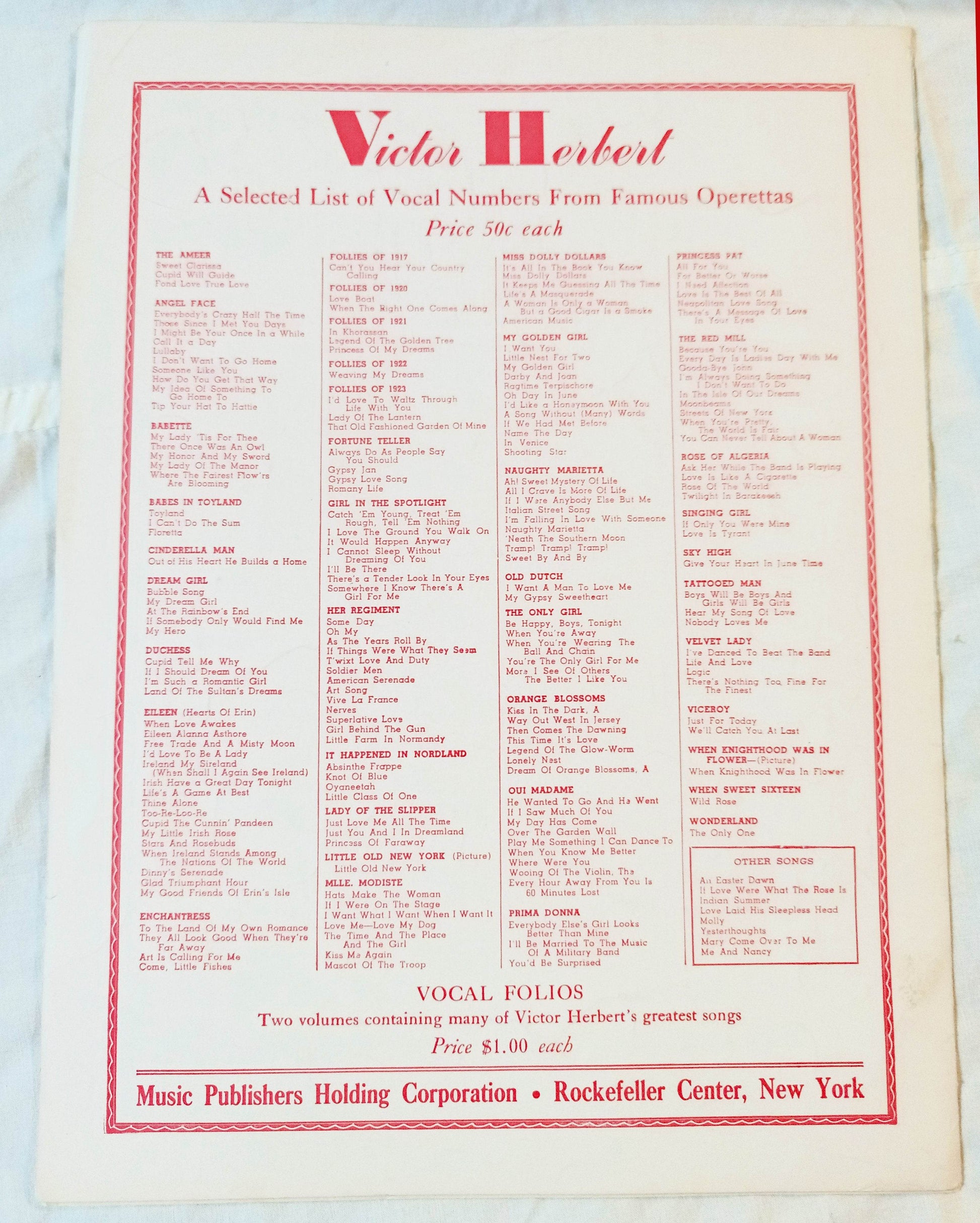 Because You're You The Red Mill Victor Herbert Sheet Music 1945 - TulipStuff