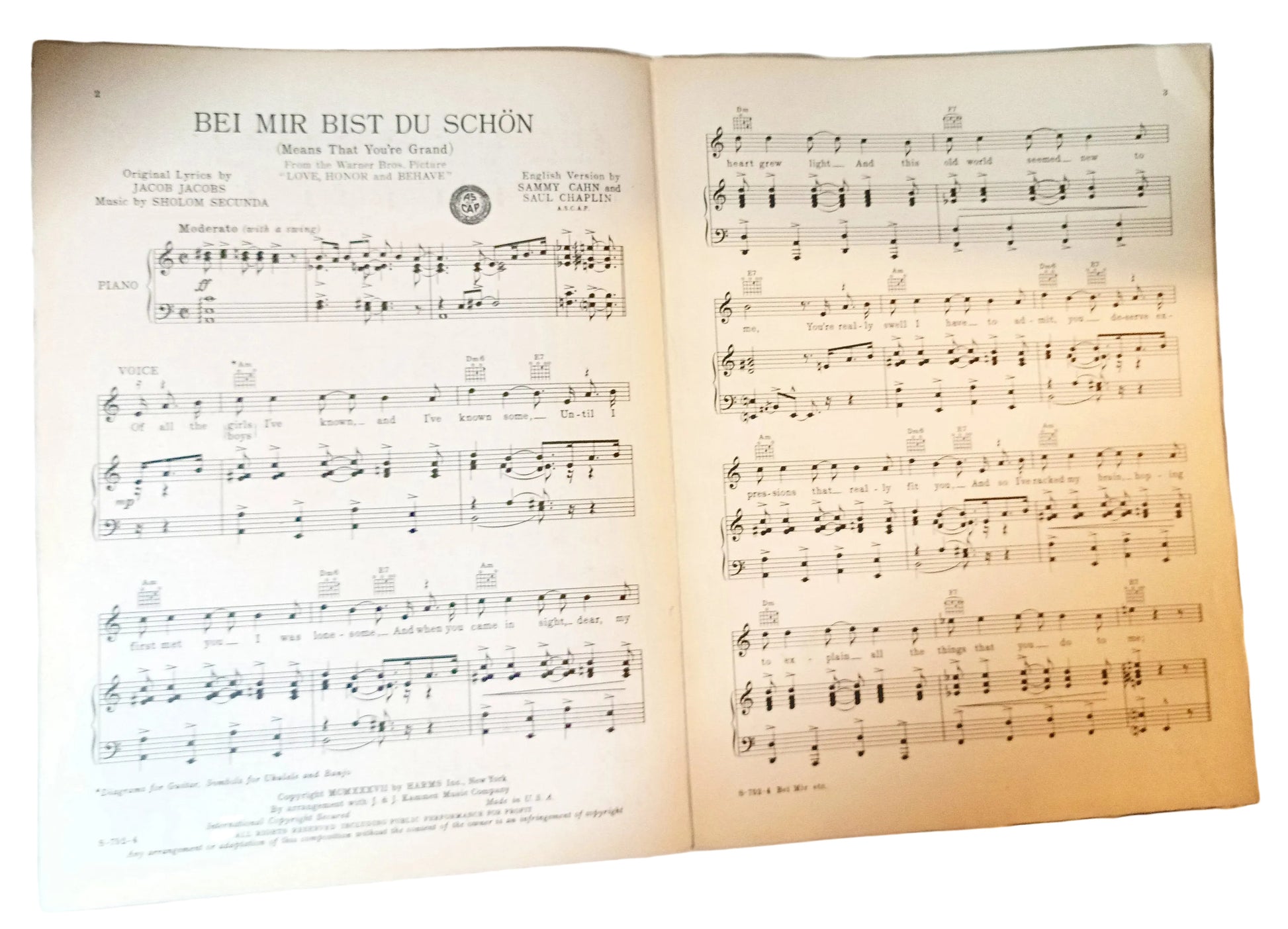 Bei Mir Bist Du Schon Love Honor Behave Priscilla Lane Wayne Morris 1937 - TulipStuff