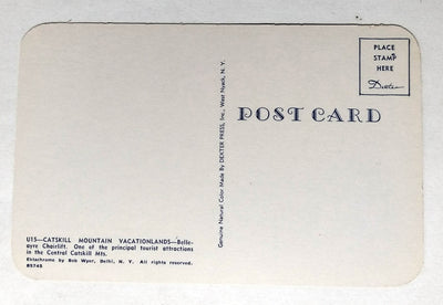 Bellayre Chairlift Ski Resort Catskill Mountains New York 1950's Postcard - TulipStuff