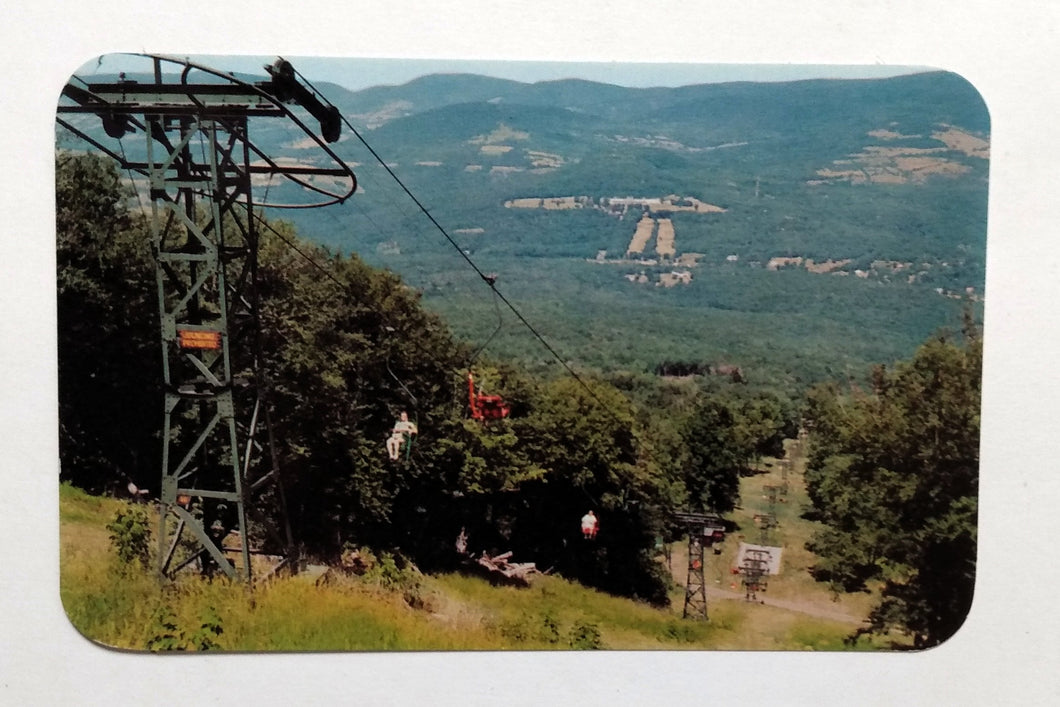 Bellayre Chairlift Ski Resort Catskill Mountains New York 1950's Postcard - TulipStuff