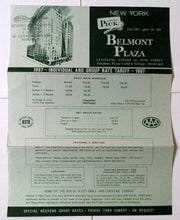 Load image into Gallery viewer, Albert Pick Belmont Plaza Hotel New York City 1967 Rate Tariff Sheet - TulipStuff
