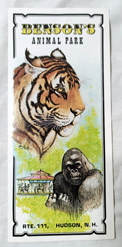 Benson's Animal Park Rte 111 Hudson New Hampshire 1982 Brochure - TulipStuff