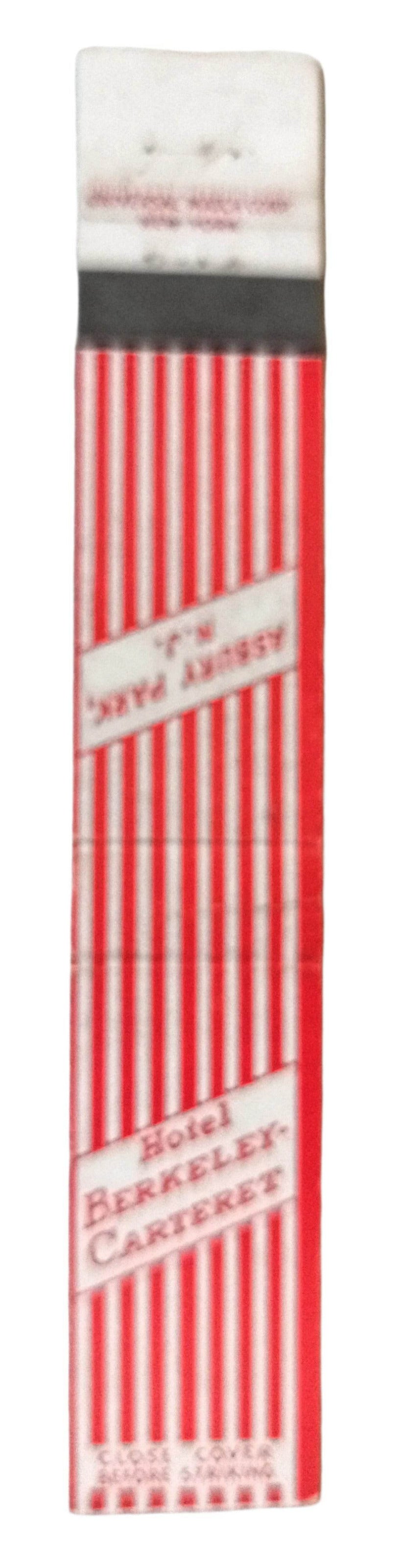 Hotel Berkeley-Carteret Asbury Park NJ Matchbook Cover 1950's - TulipStuff