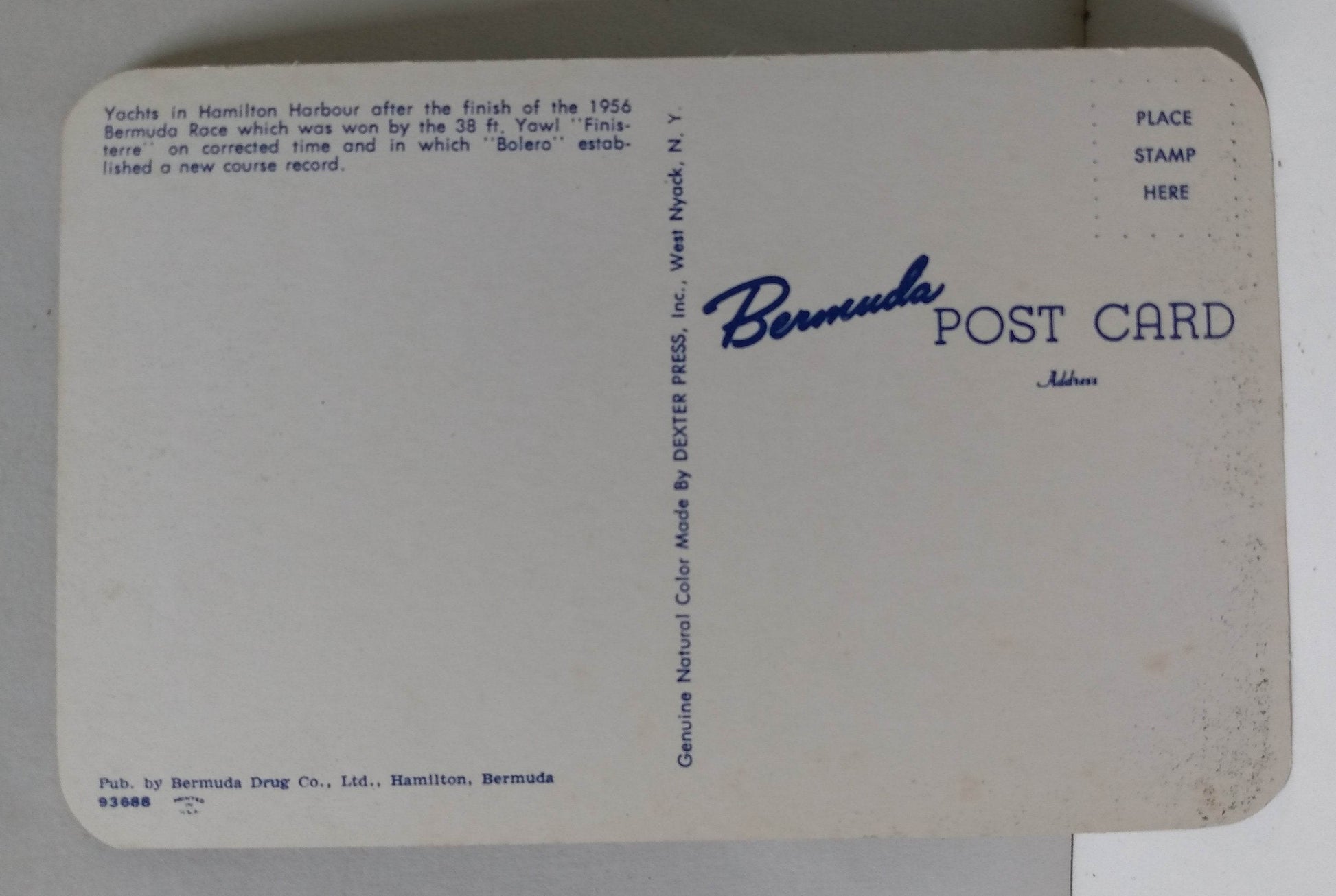 1956 Bermuda Race Yachts In Hamilton Harbor Postcard - TulipStuff