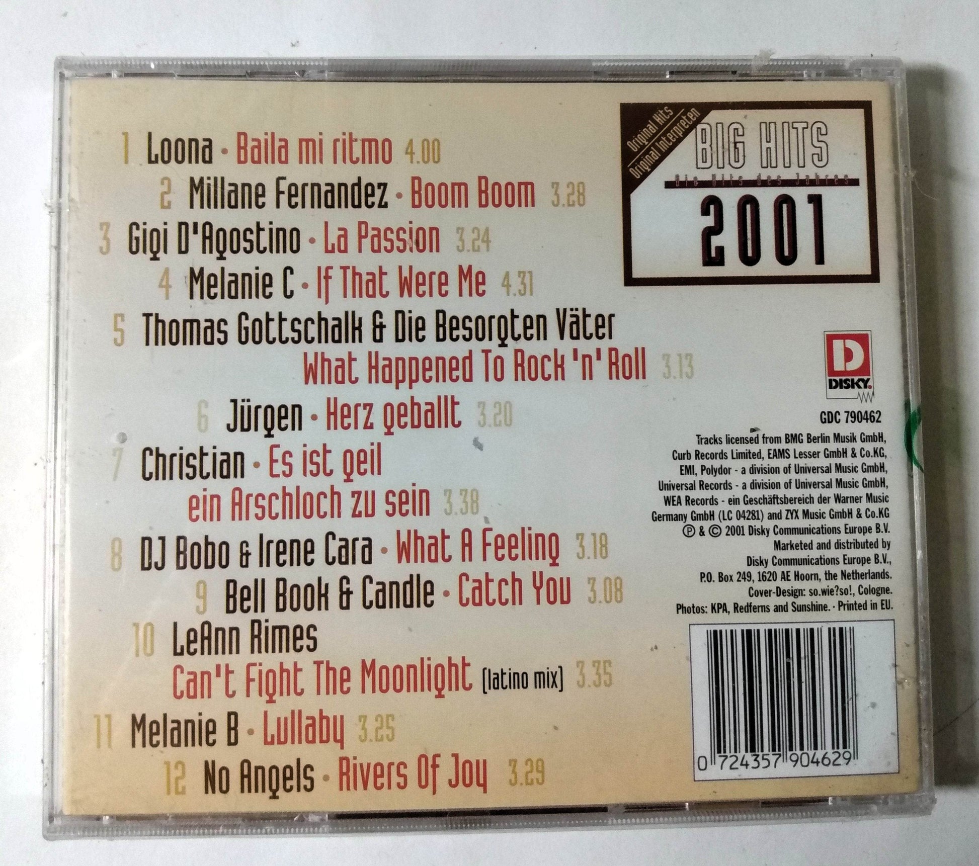 Big Hits Die Hits Des Jahres 2001  Eurohouse Synthpop CD Disky - TulipStuff