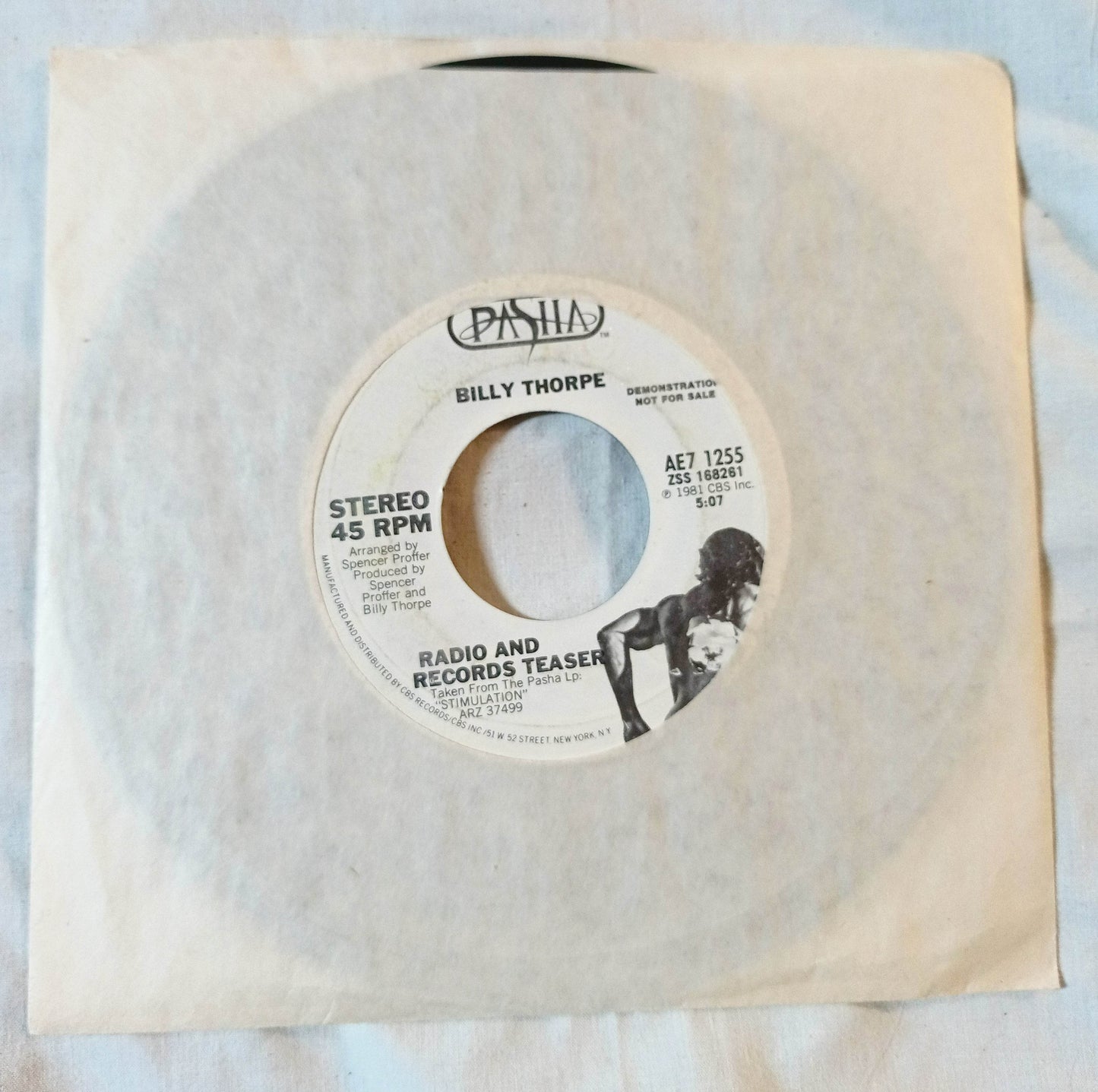 Billy Thorpe Radio And Records Teaser Stimulation 7" Vinyl Promo 1981 - TulipStuff