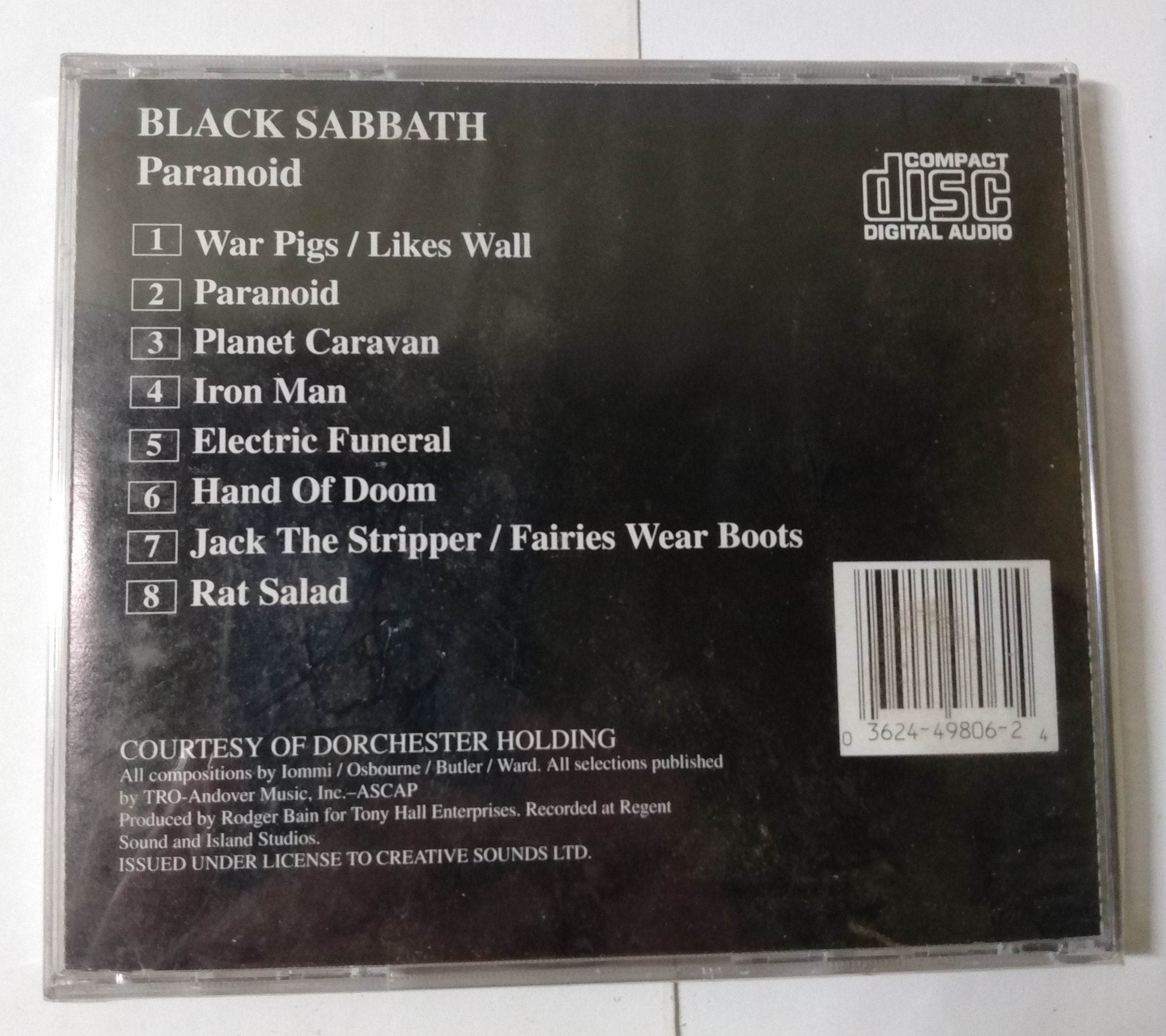Black Sabbath Paranoid Heavy Metal Album CD Creative Sounds Germany - TulipStuff