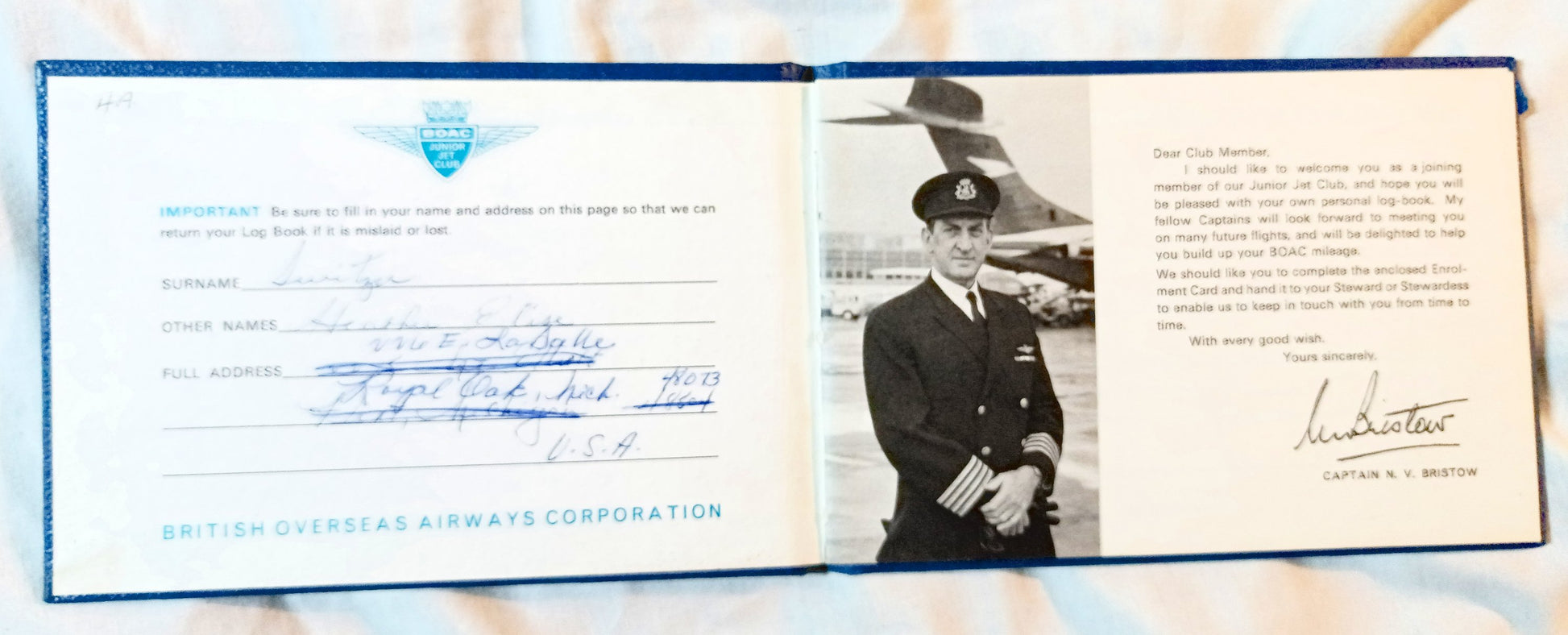 BOAC Junior Jet Club Log Book British Overseas Airways 1972  TulipStuff