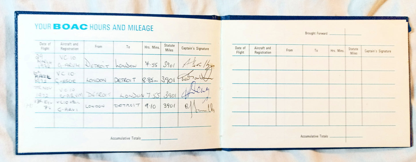 BOAC Junior Jet Club Log Book British Overseas Airways 1972  TulipStuff