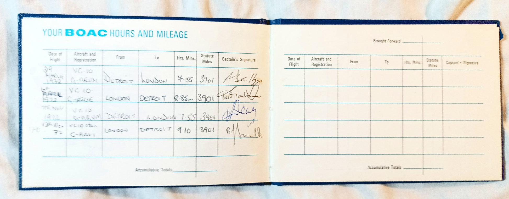 BOAC Junior Jet Club Log Book British Overseas Airways 1972  TulipStuff