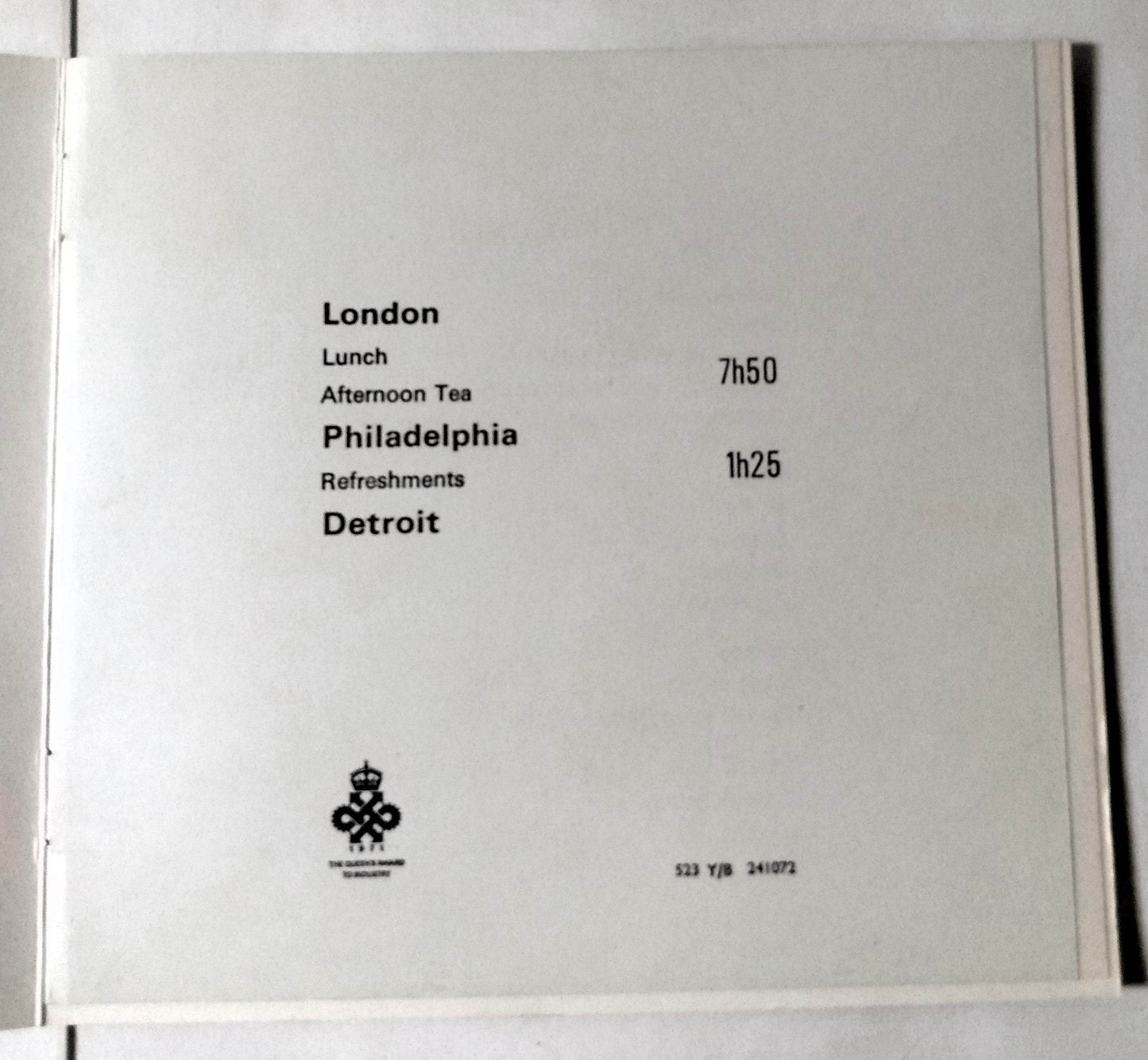 BOAC Lunch Afternoon Tea Menu Early 1970's London Philadelphia Detroit - TulipStuff