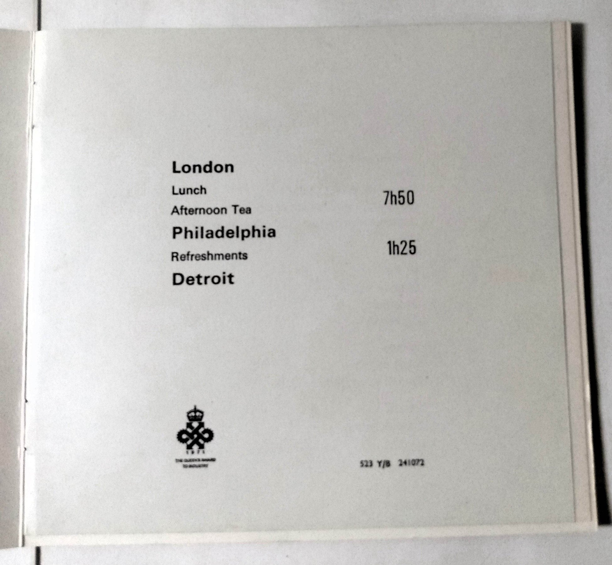 BOAC Lunch Afternoon Tea Menu Early 1970's London Philadelphia Detroit - TulipStuff