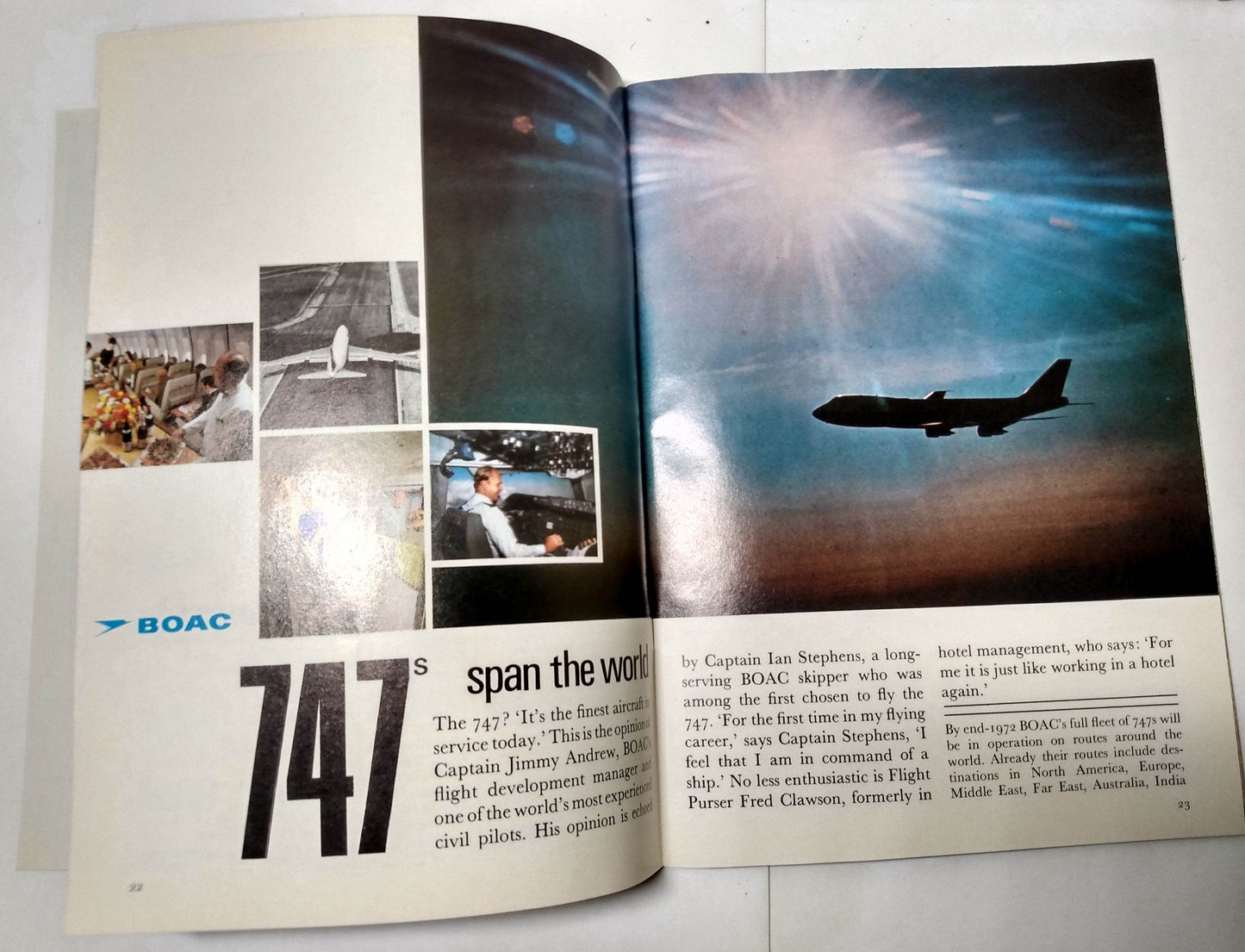 B.O.A.C. Welcome Aboard Airline Inflight Magazine 1972 Roger Moore - TulipStuff