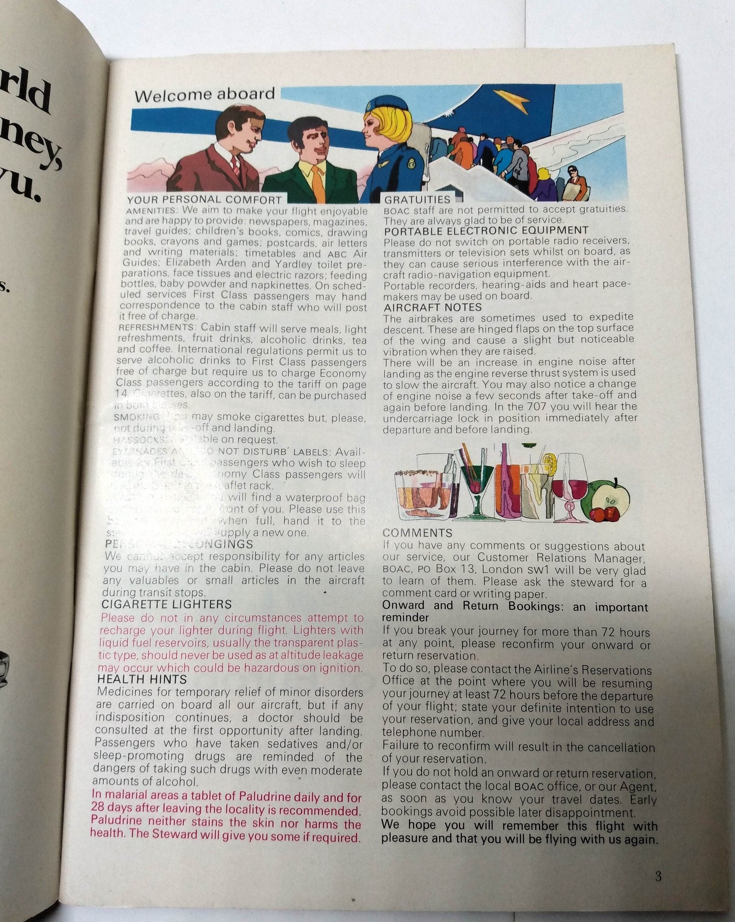 B.O.A.C. Welcome Aboard Airline Inflight Magazine 1972 Roger Moore - TulipStuff