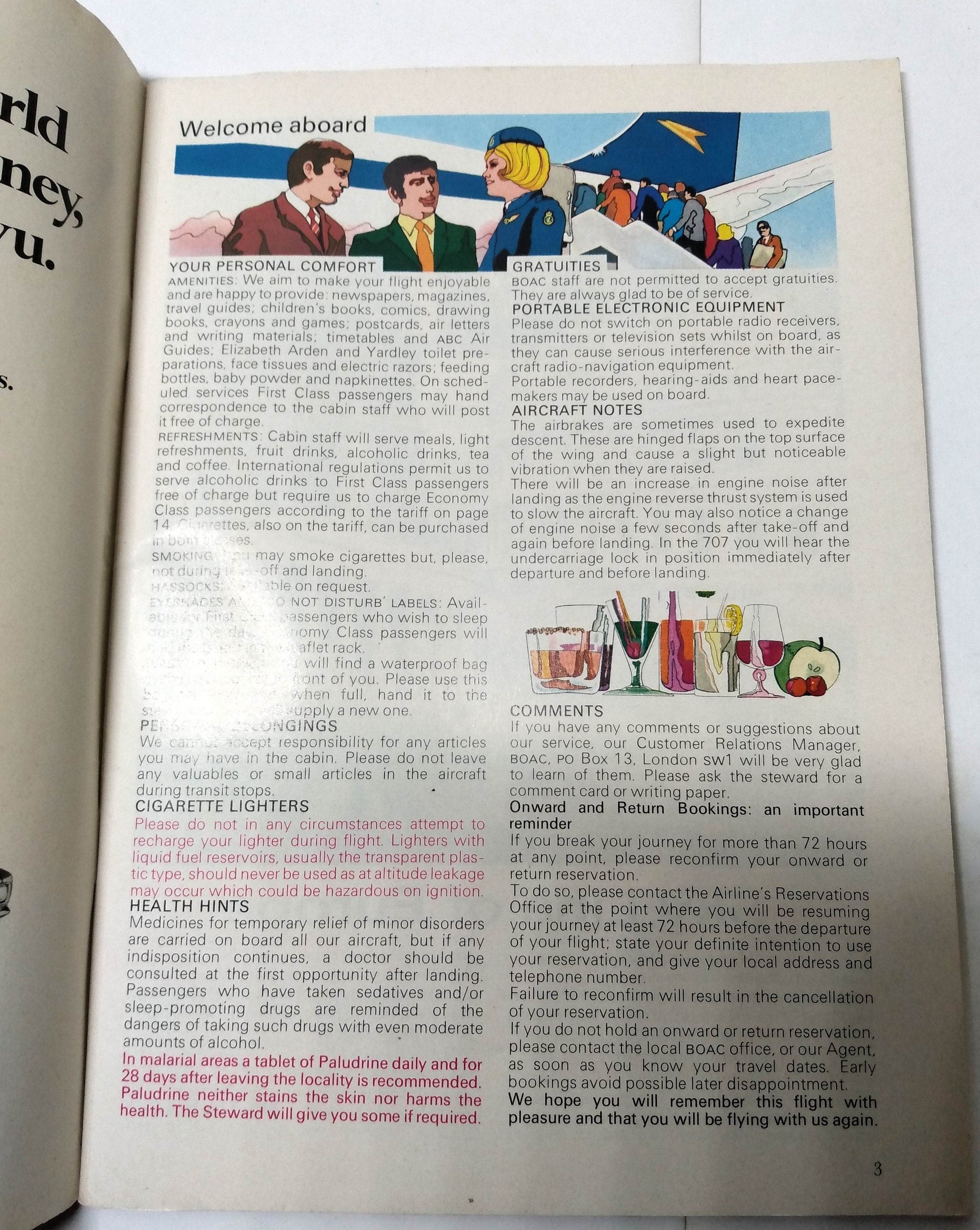 B.O.A.C. Welcome Aboard Airline Inflight Magazine 1972 Roger Moore - TulipStuff