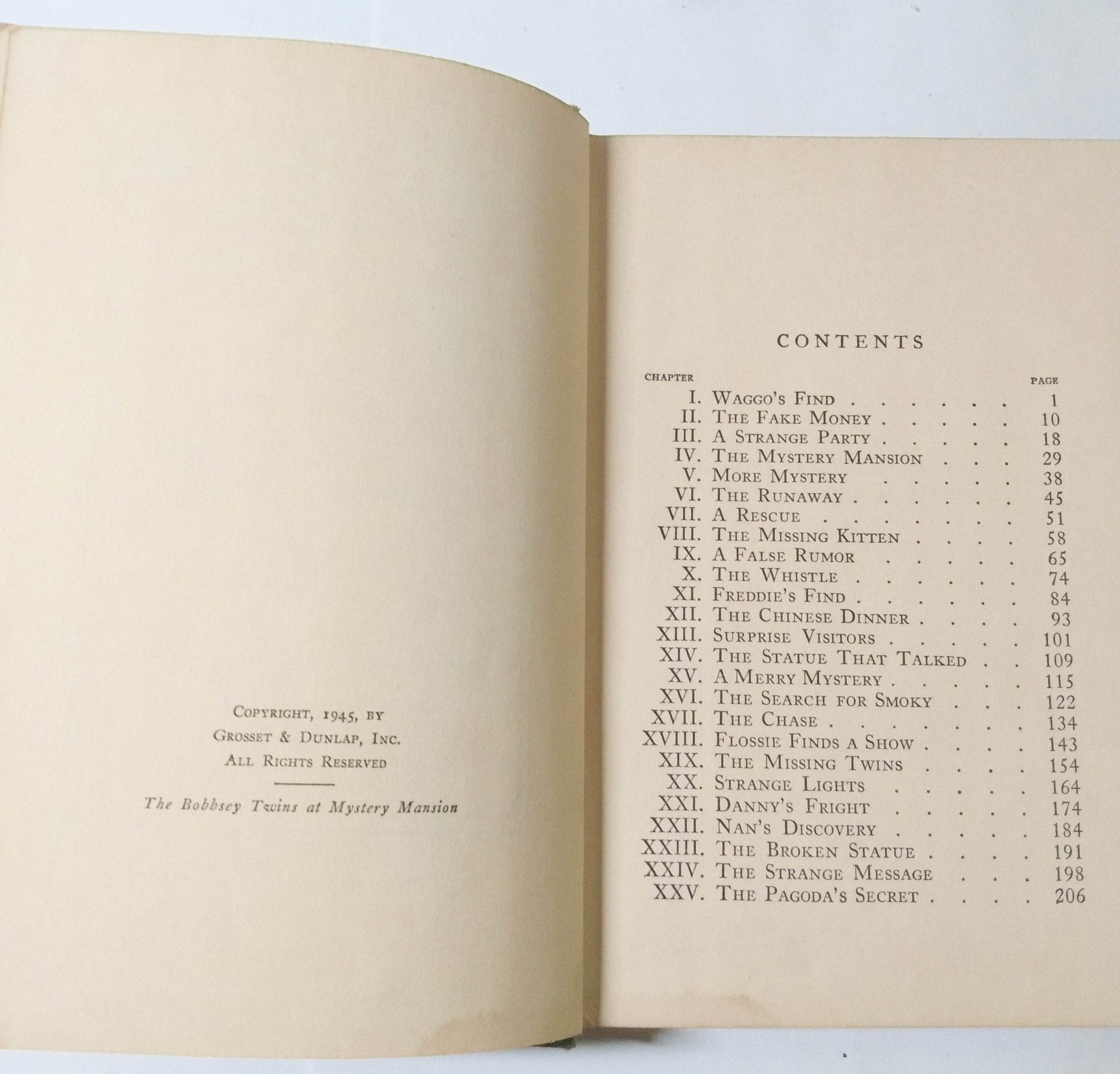 The Bobbsey Twins At Mystery Mansion Laura Lee Hope Hardcover 1945 - TulipStuff