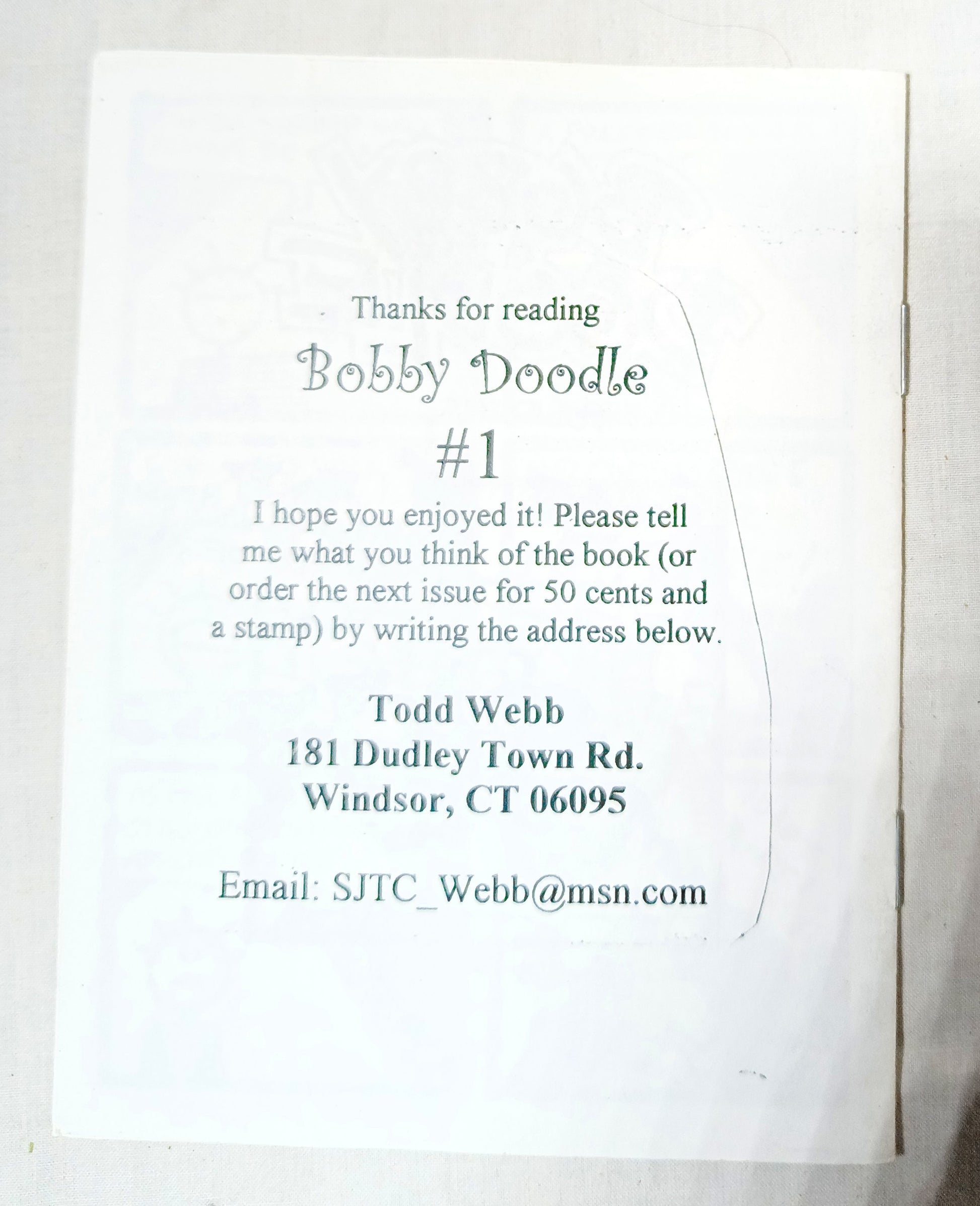 Bobby Doodle #1 Todd Webb Cornerstone Comics Mini Comic Book 1998 - TulipStuff