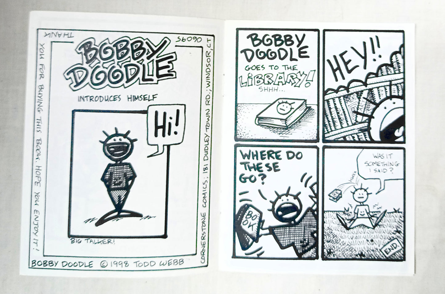 Bobby Doodle #1 Todd Webb Cornerstone Comics Mini Comic Book 1998 - TulipStuff