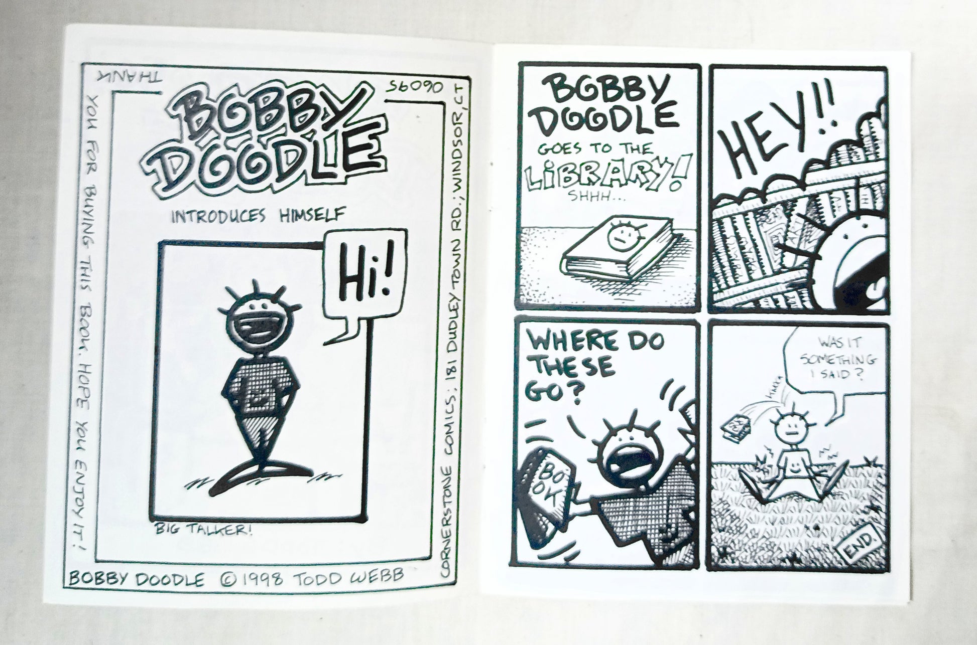 Bobby Doodle #1 Todd Webb Cornerstone Comics Mini Comic Book 1998 - TulipStuff