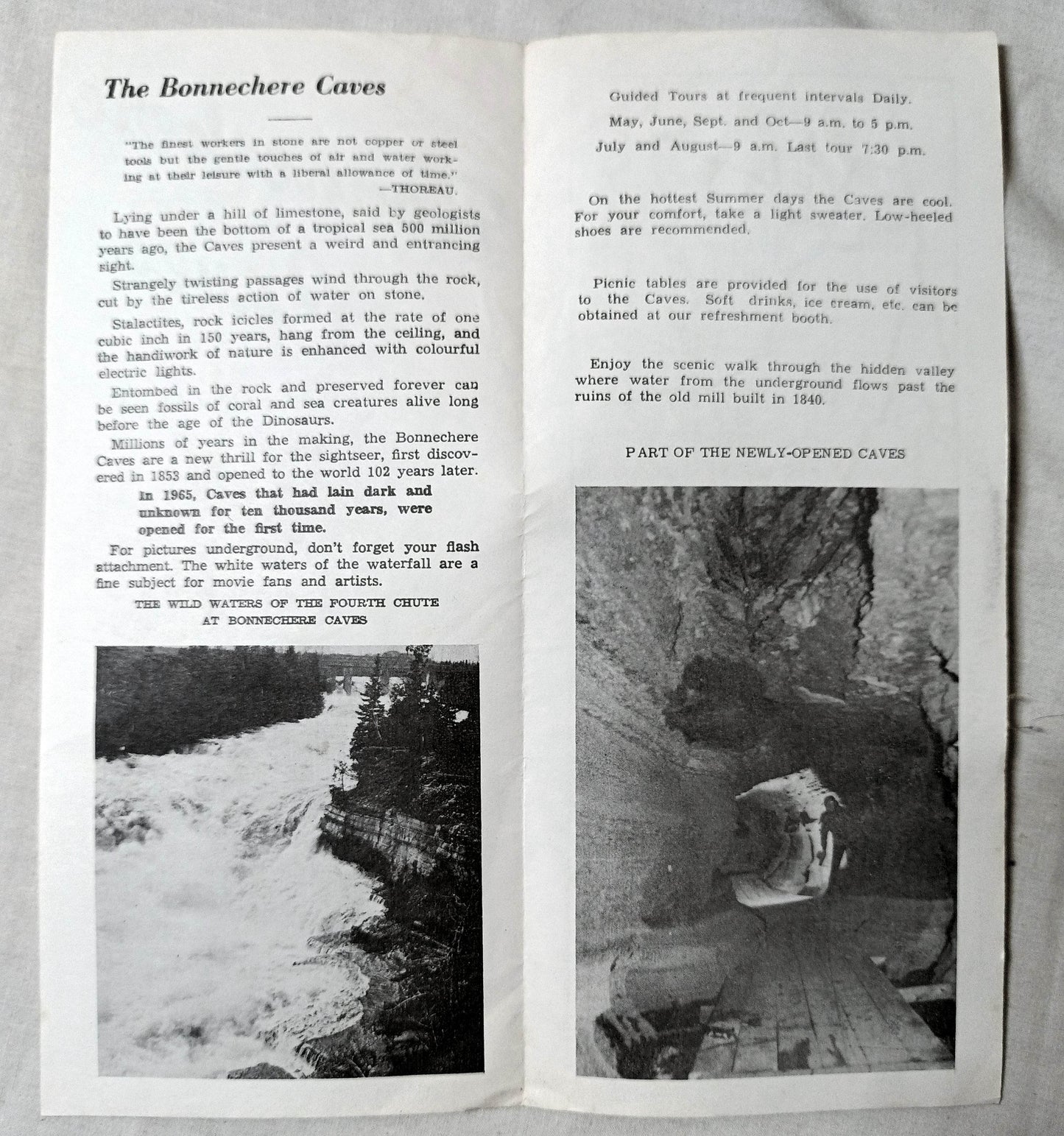 Bonnechere Caves Eganville Ontario Canada Late 1960's Brochure - TulipStuff