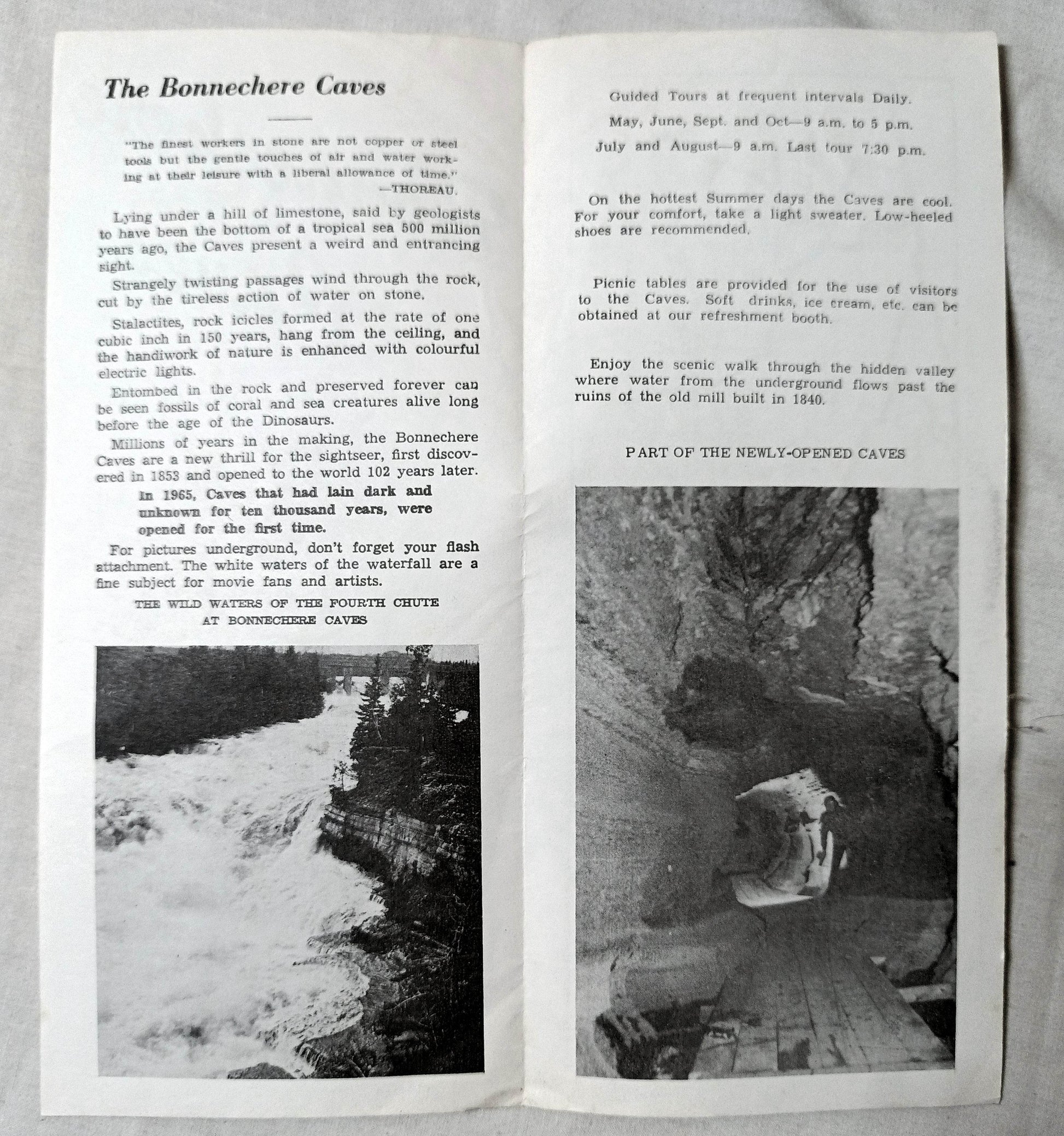 Bonnechere Caves Eganville Ontario Canada Late 1960's Brochure - TulipStuff