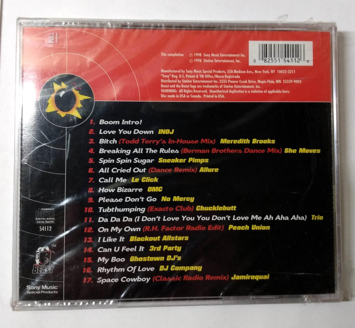 Boom 17 Explosive Hits 1998 Sony Music Compilation CD – TulipStuff