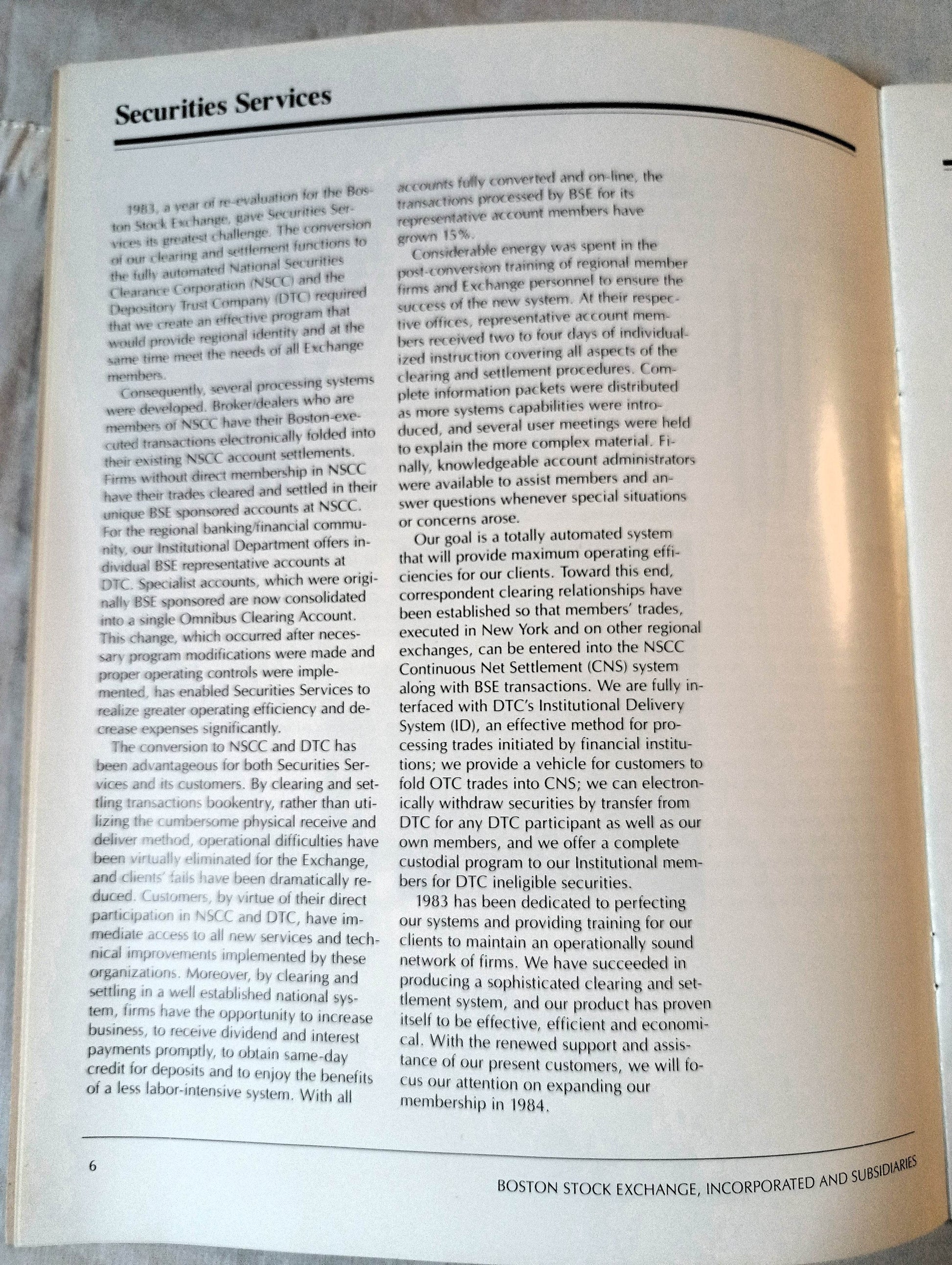 Boston Stock Exchange Incorporated 1983 Annual Report - TulipStuff