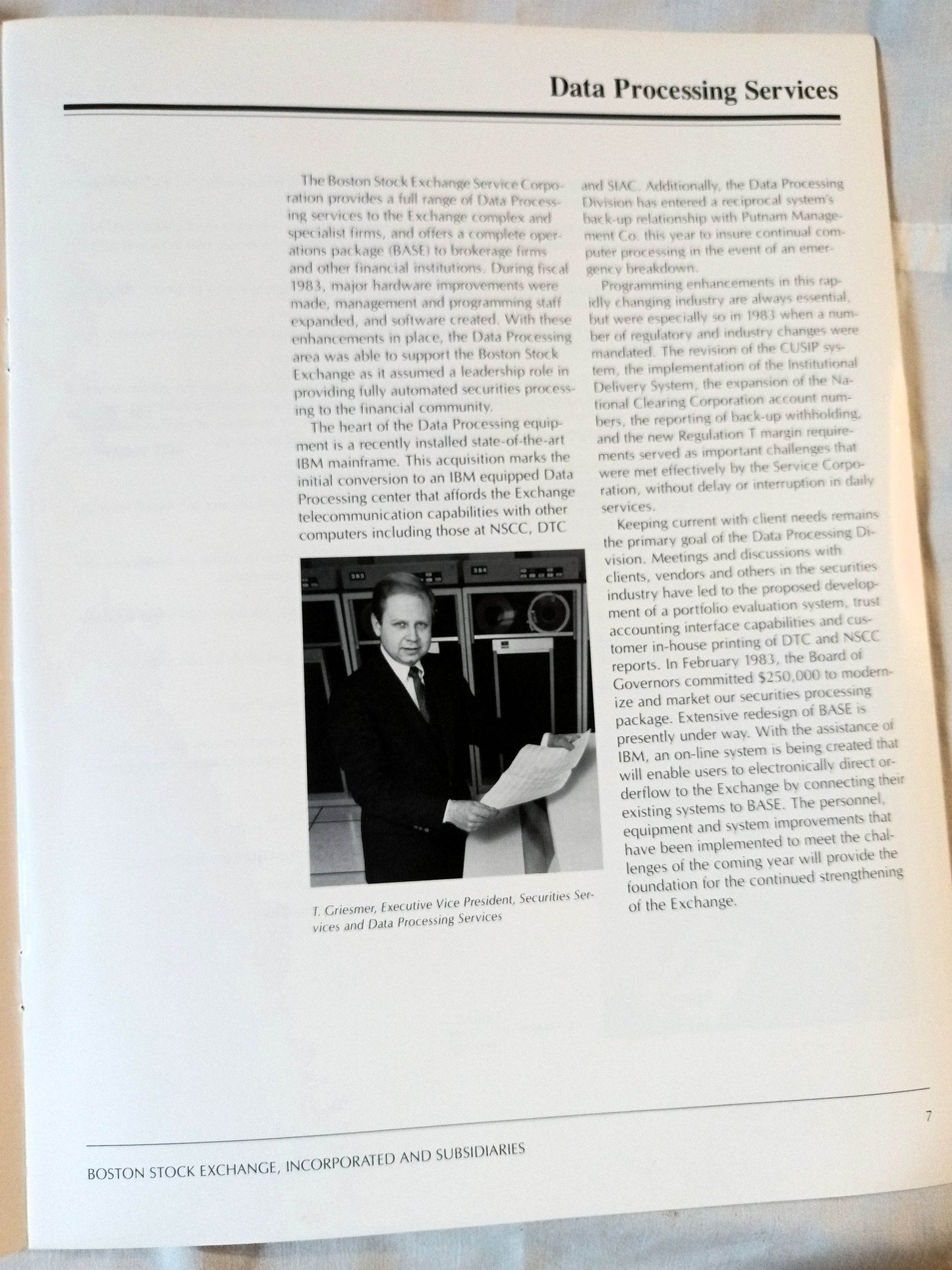 Boston Stock Exchange Incorporated 1983 Annual Report - TulipStuff