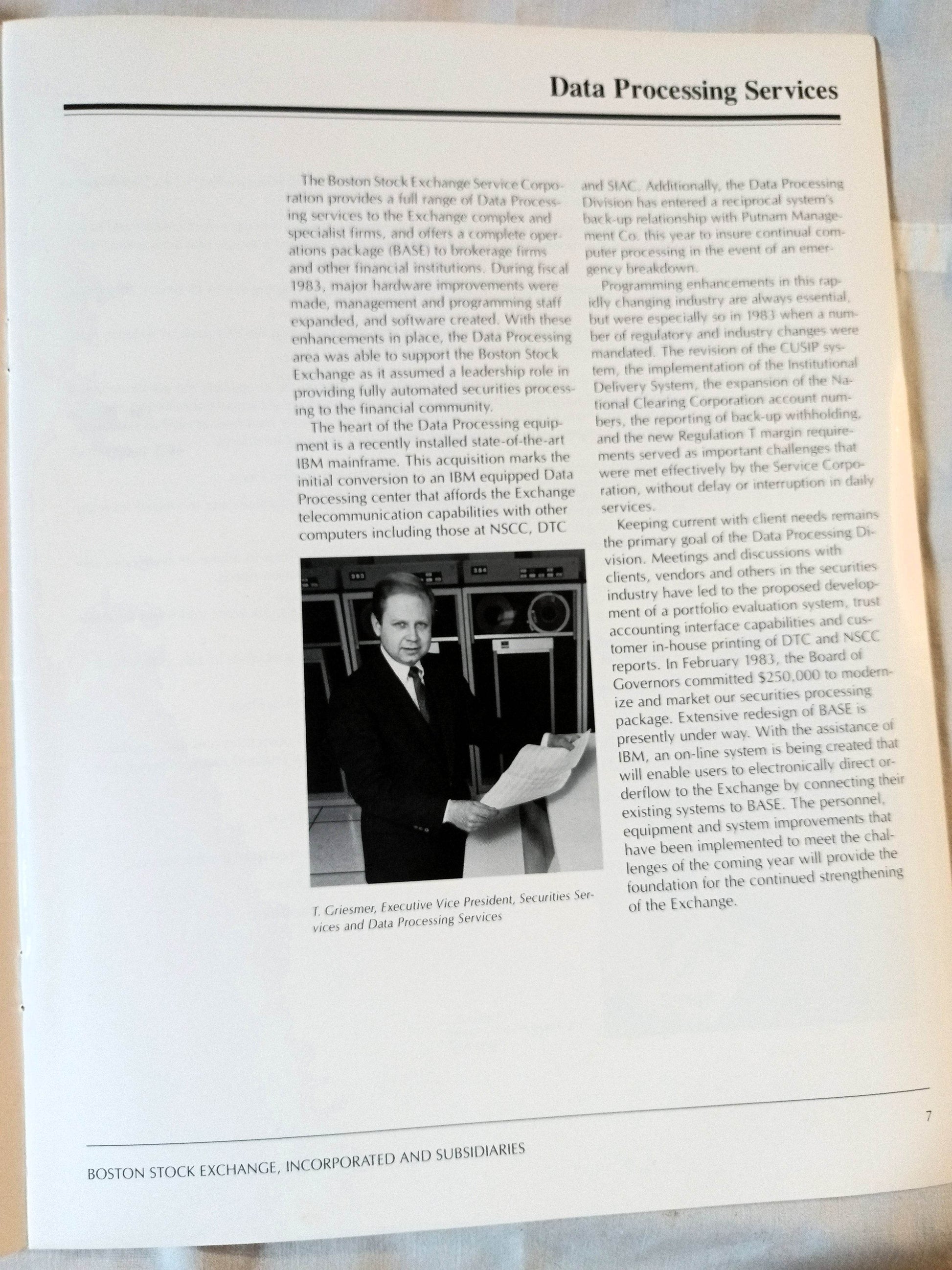 Boston Stock Exchange Incorporated 1983 Annual Report - TulipStuff