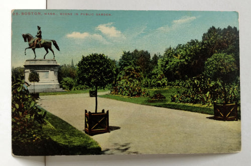 Boston Scene in Public Garden Massachusetts 1910's Postcard - TulipStuff