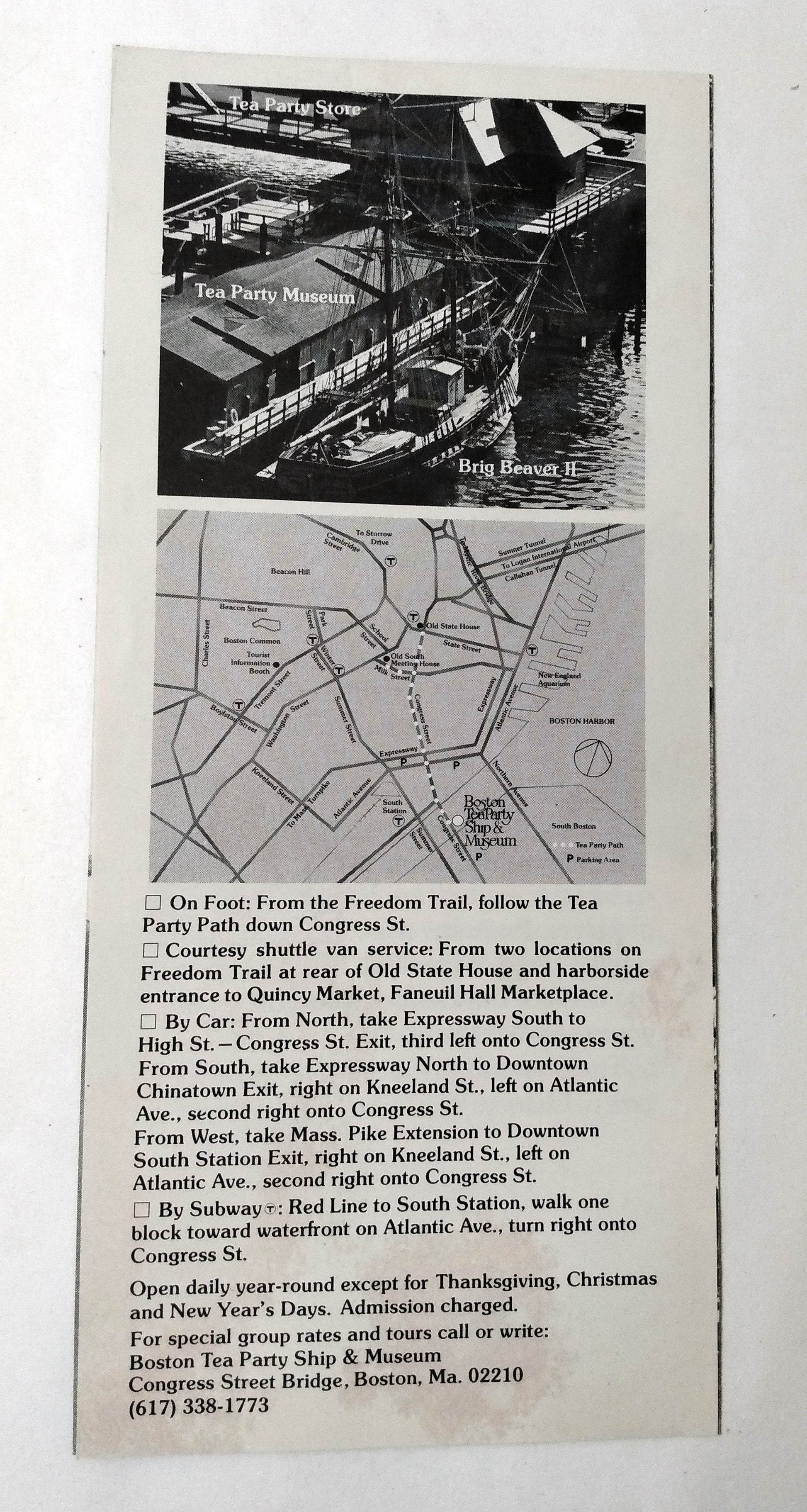 Boston Tea Party Ship And Museum Massachusetts Brochure 1974 - TulipStuff