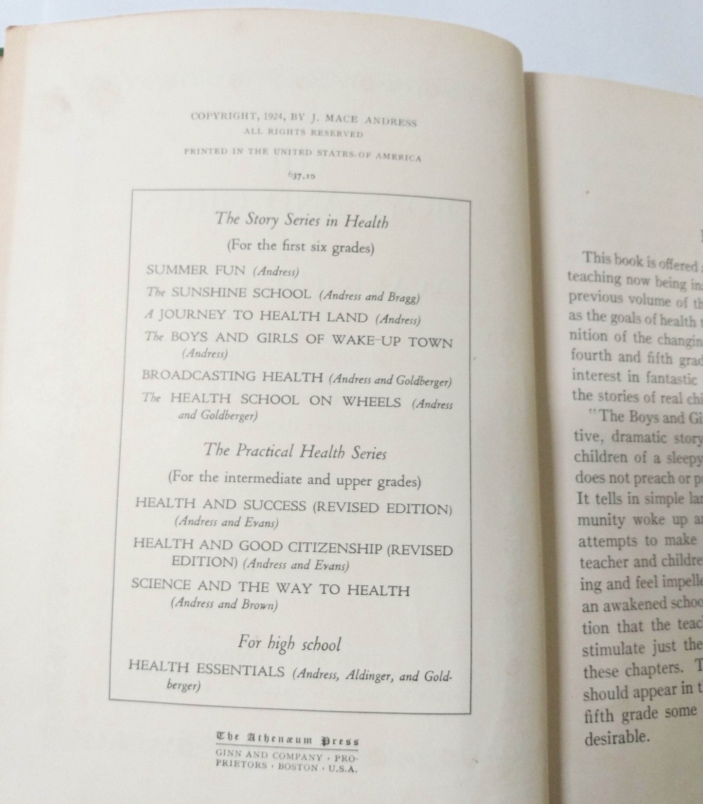 Boys And Girls Of Wake-up Town Andress 4-5th Grade Health Reader 1924 - TulipStuff