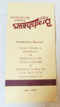 Load image into Gallery viewer, Bradshaw&#39;s Family Restaurant Sacramento CA Matchbook Cover 1980&#39;s - TulipStuff

