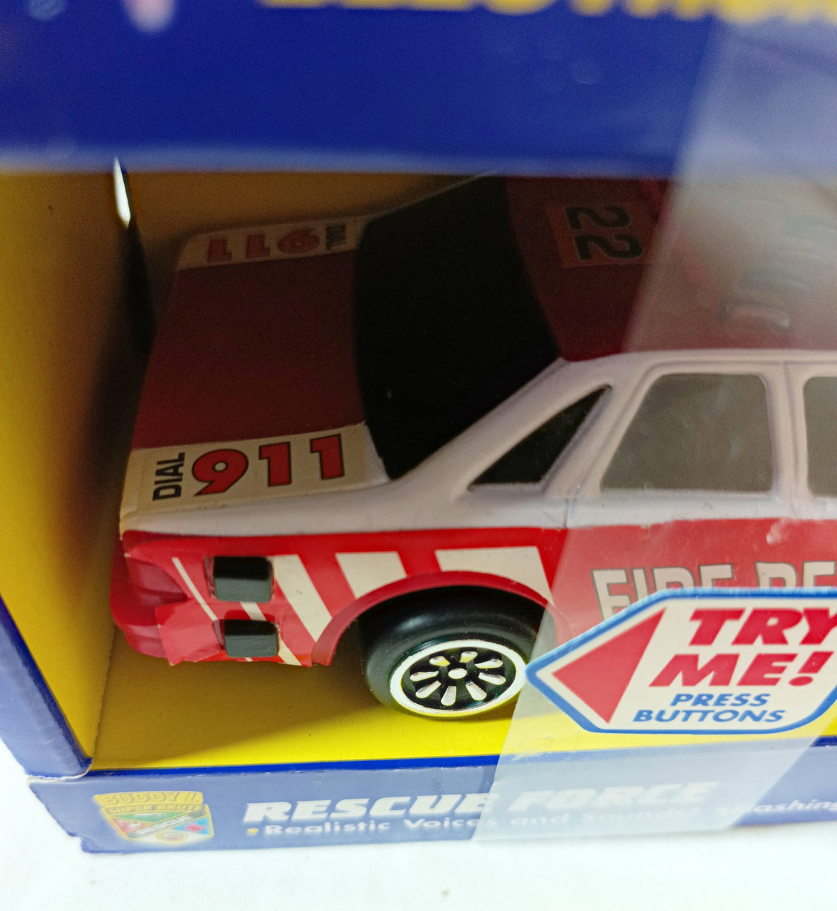 Buddy L Rescue Force Fire Rescue Emergency Car Sounds Lights 1993 - TulipStuff