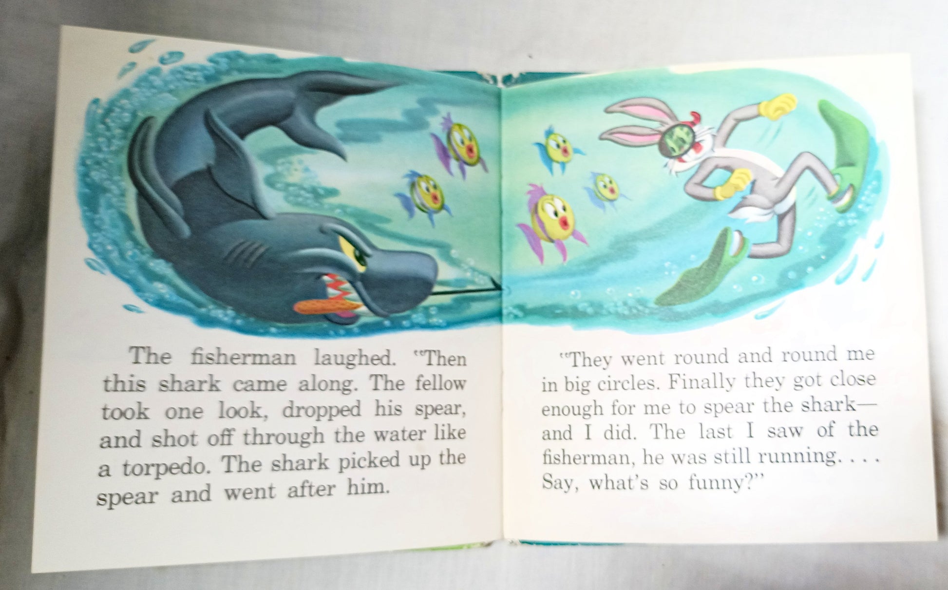 Bugs Bunny In Something Fishy Whitman Tell-A-Tale Books Hardcover 1955 - TulipStuff