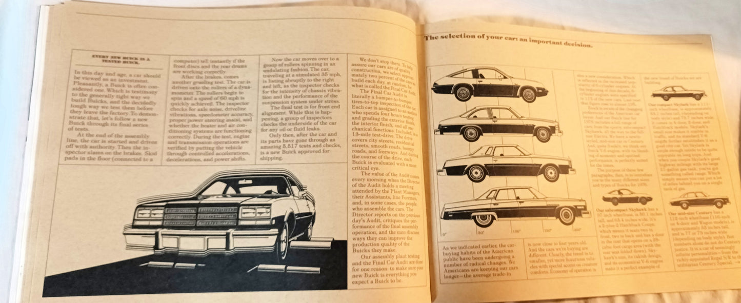 Buick 1976 Dealer Showroom Sales Brochure Buyer's Guide - TulipStuff