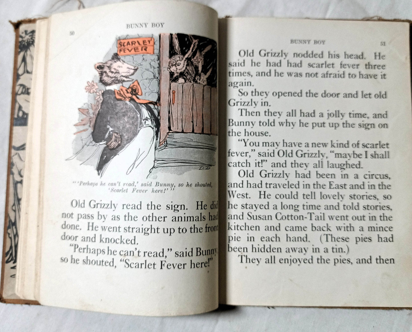 Bunny Boy And Grizzly Bear Laura Rountree Smith Hardcover 1935 - TulipStuff